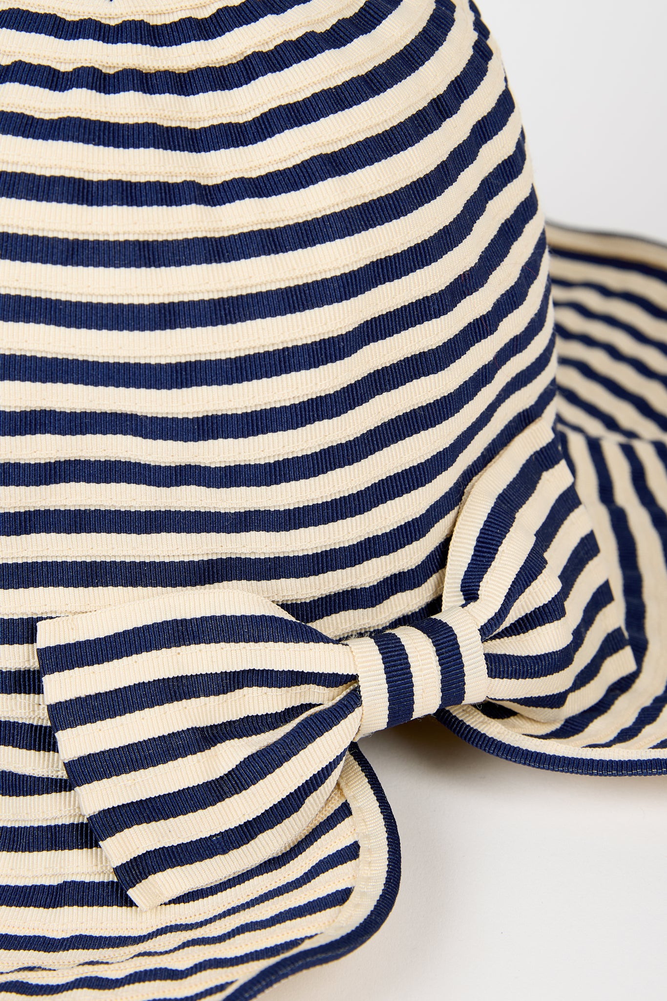Navy and ivory striped wide brim sun hat_2