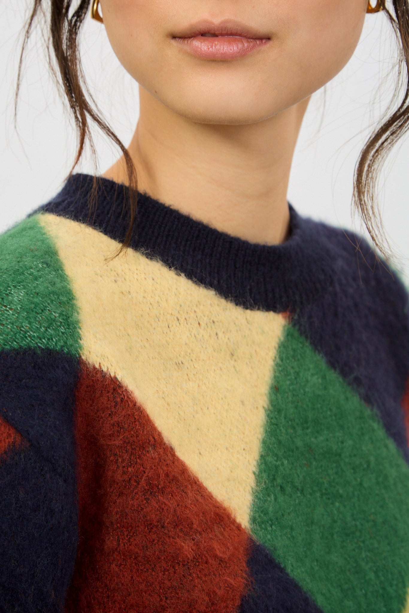 Navy blue green and red diamond block jumper_3