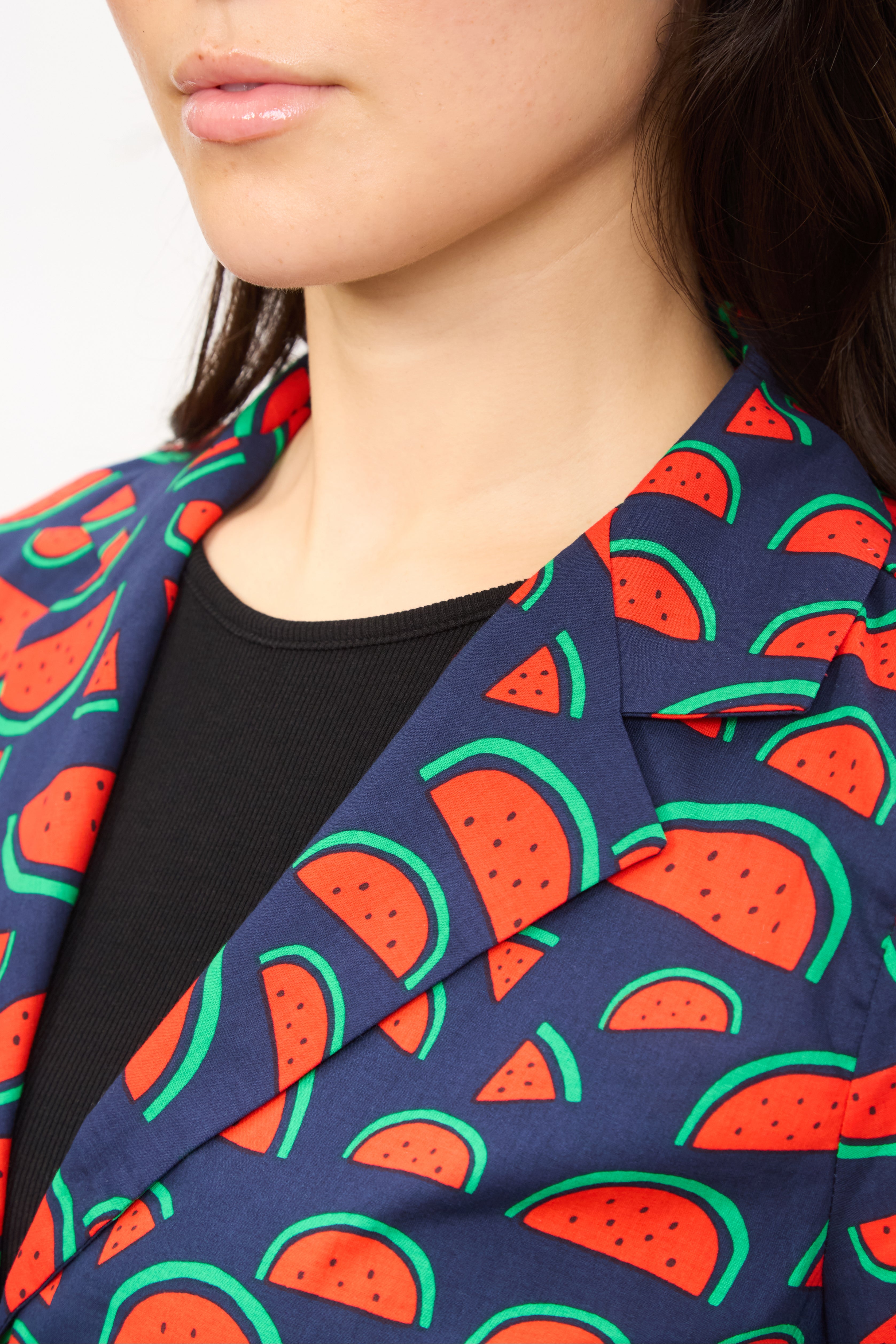 Navy watermelon salad short sleeved shirt_3