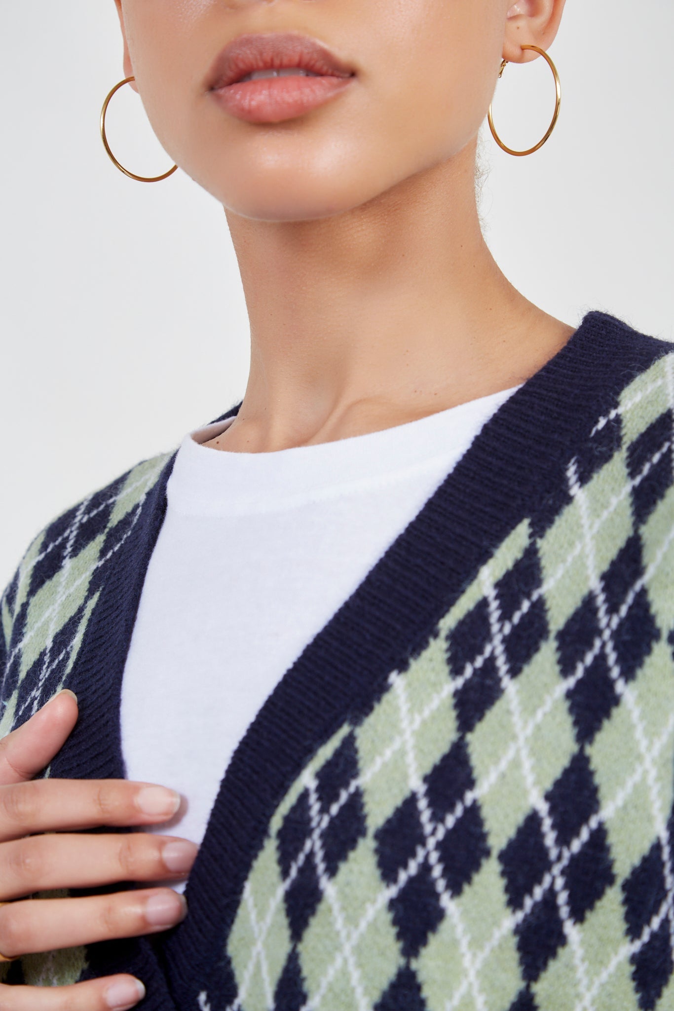 Navy and green argyle vest_4