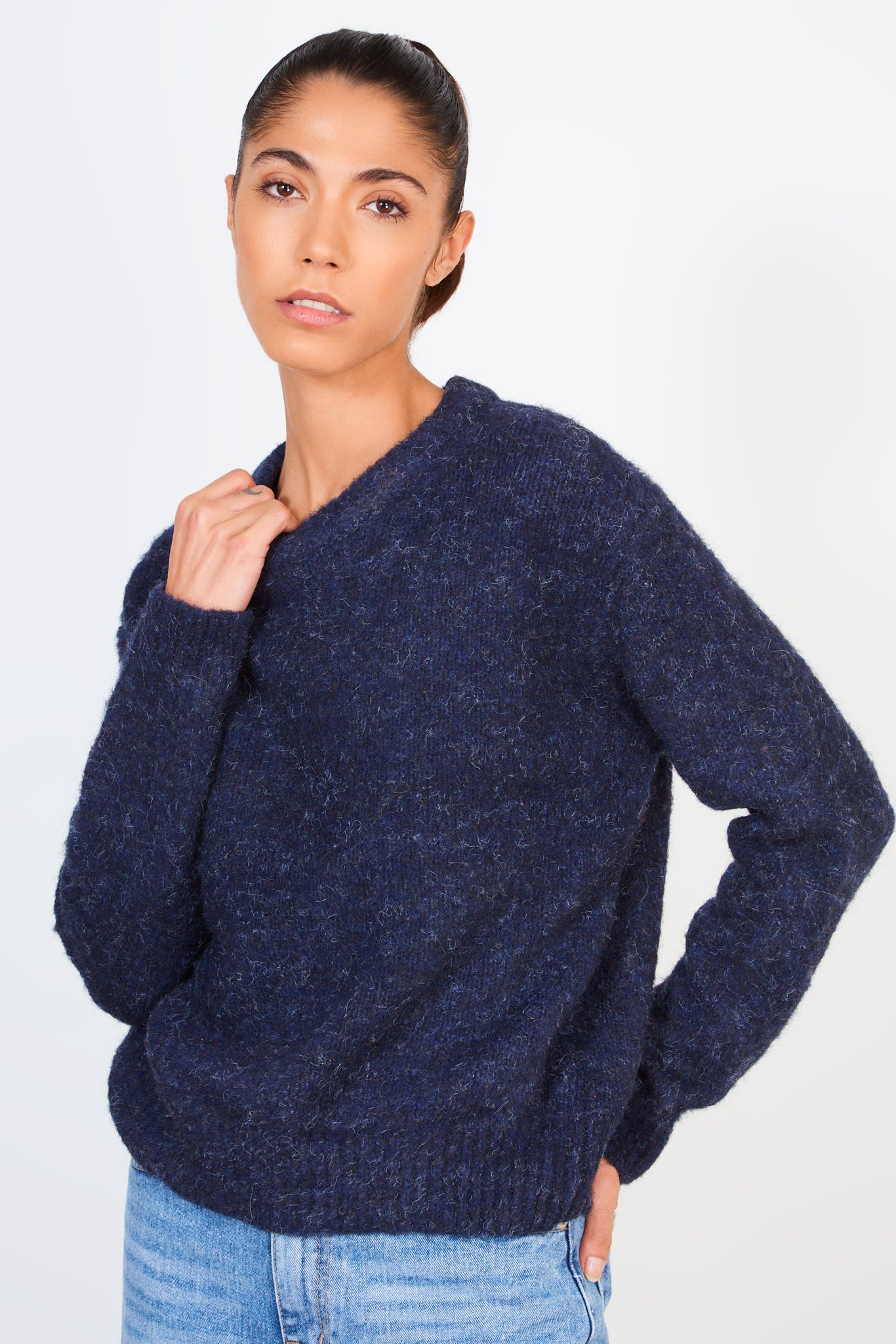 Navy blue ultra soft mohair jumper_2