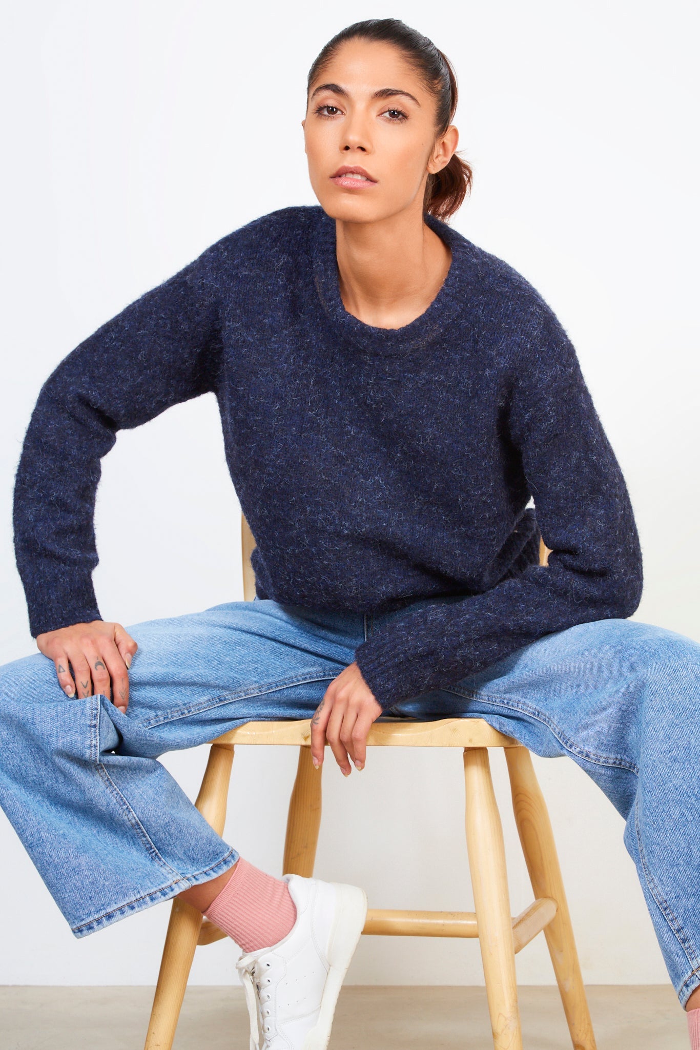 Navy blue ultra soft mohair jumper_1