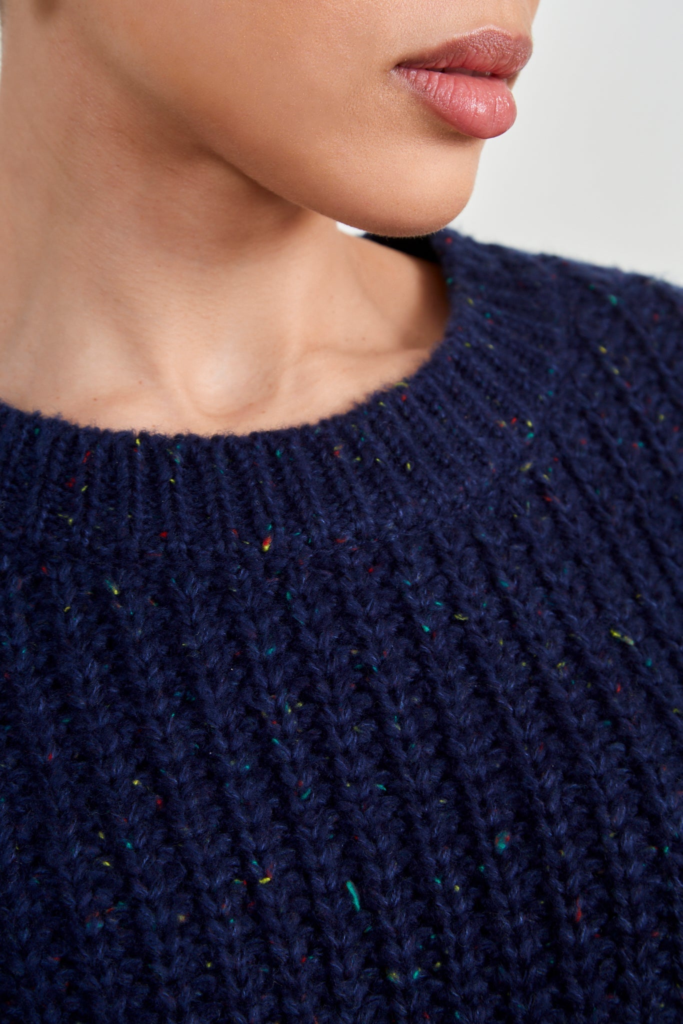 Navy flecked ribbed sweater vest_4