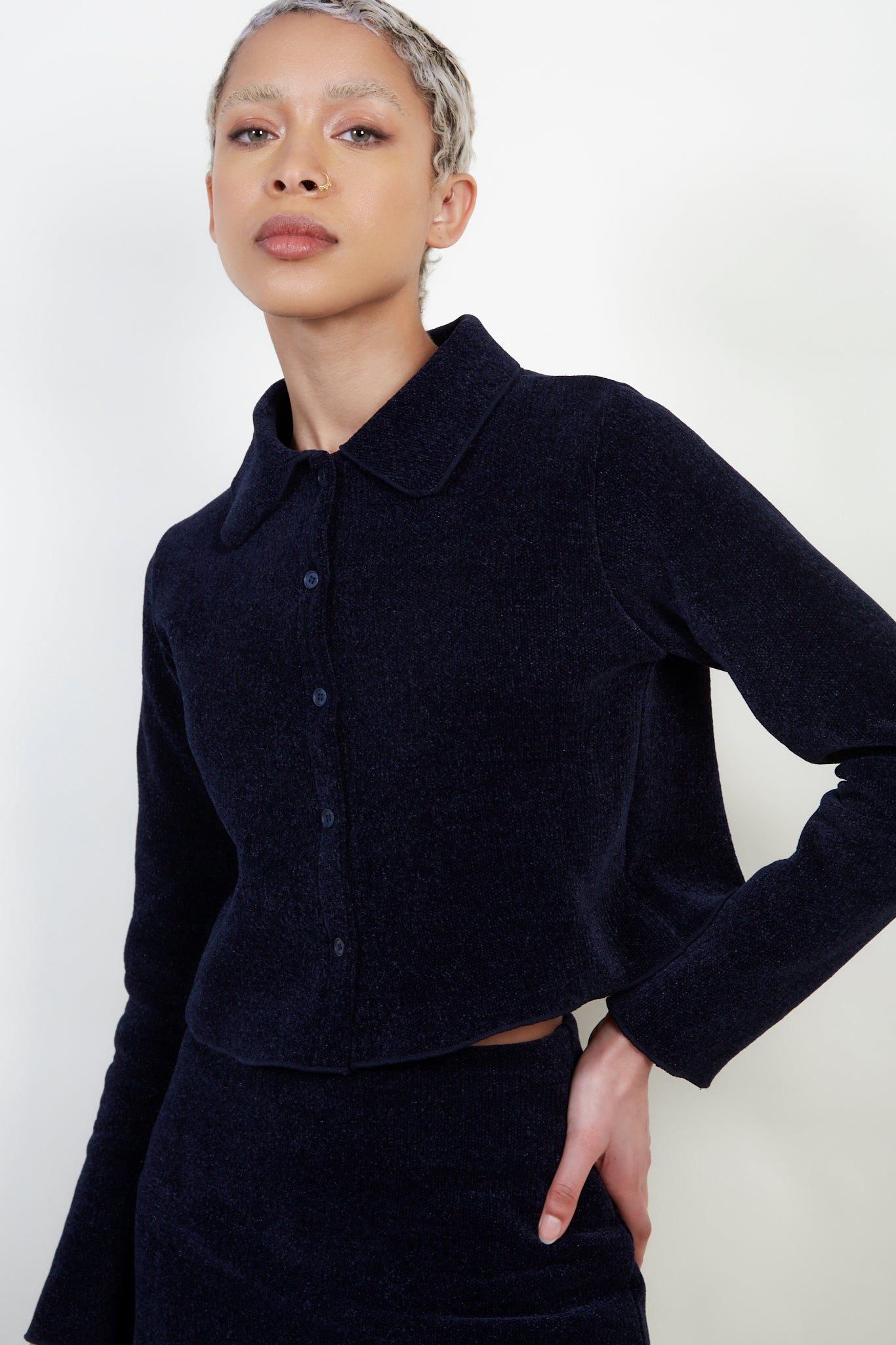 Navy textured shirt_1