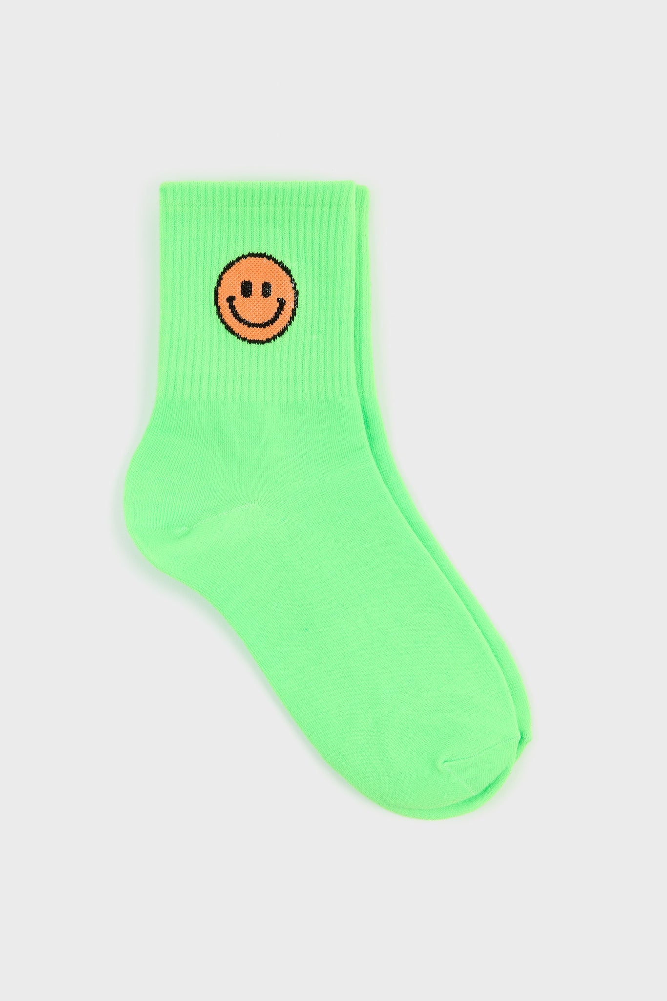 Neon green smiley face socks_3