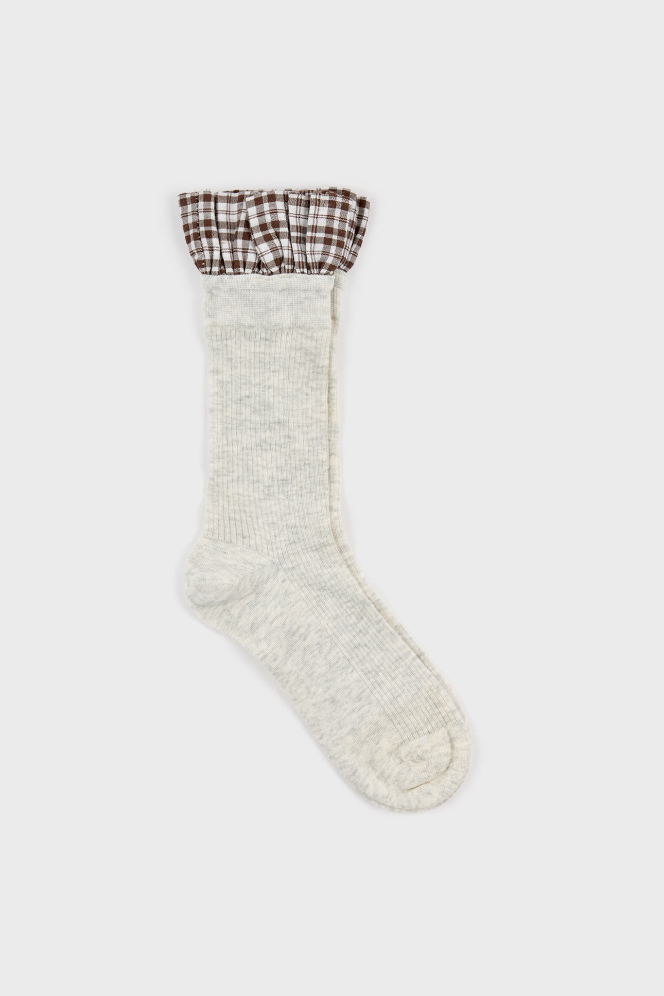 Checked ruffle trim socks - Set of 3_3