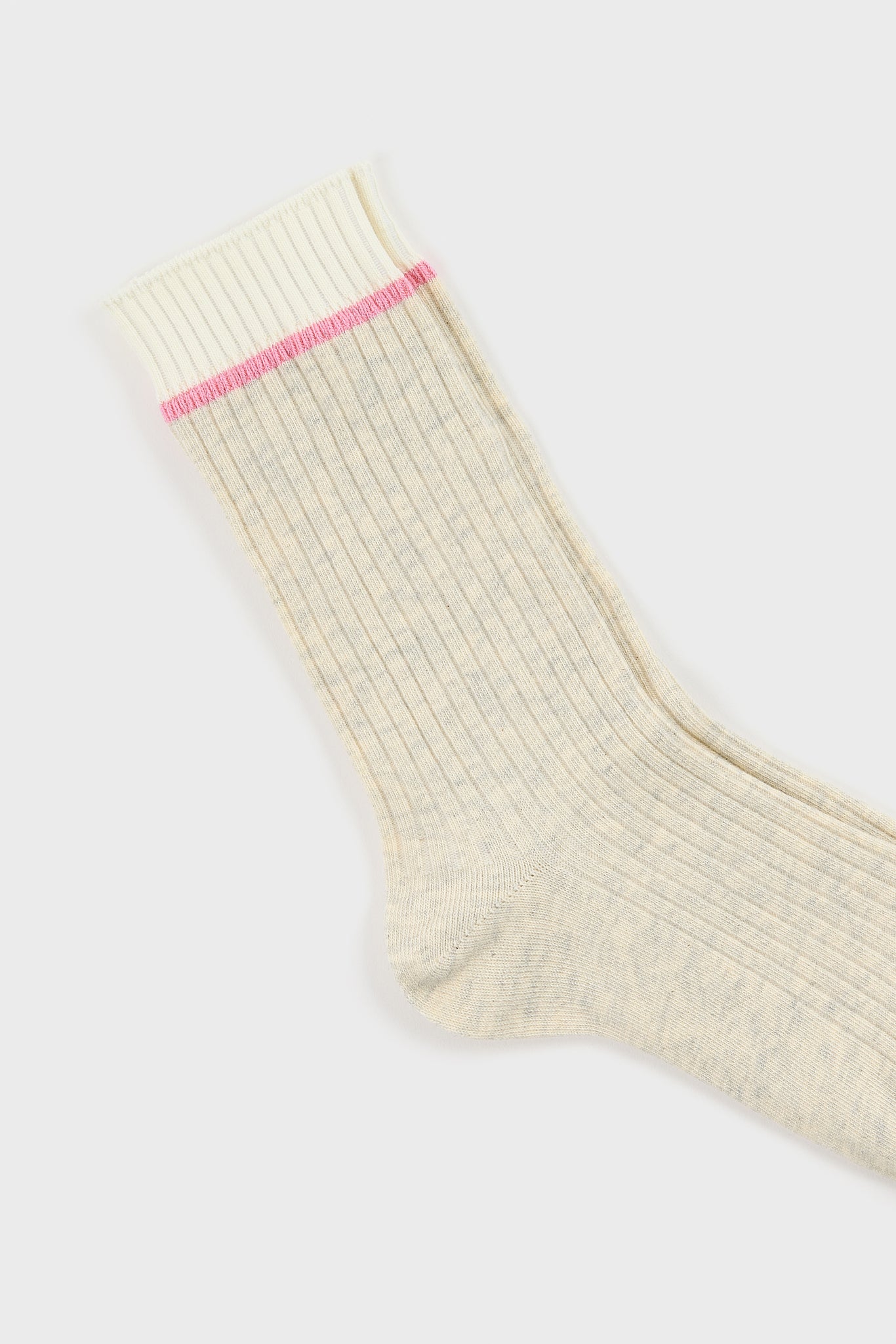 Oatmeal pink and white colorblock ribbed socks_2