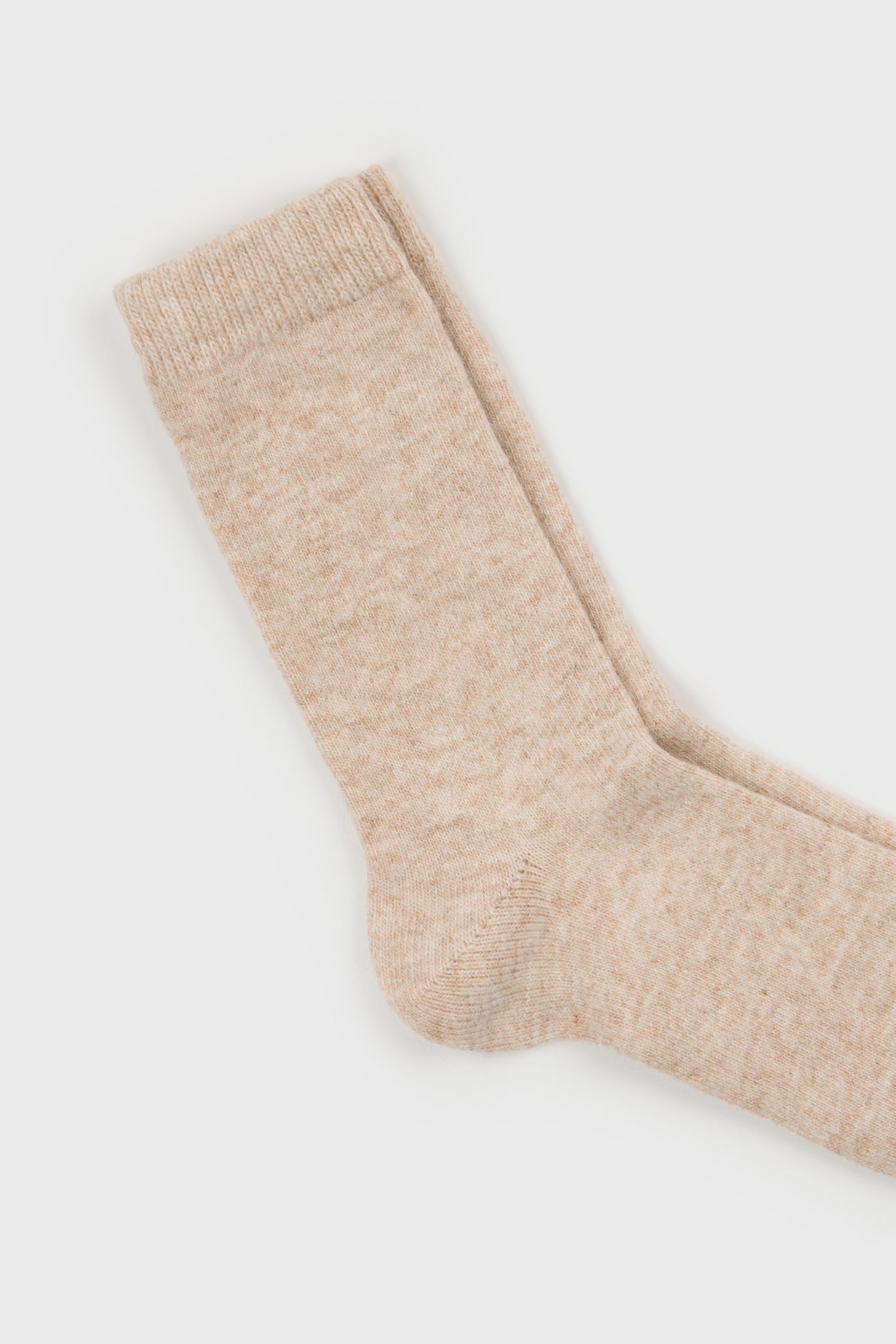 Oatmeal smooth cashmere wool blend socks_2