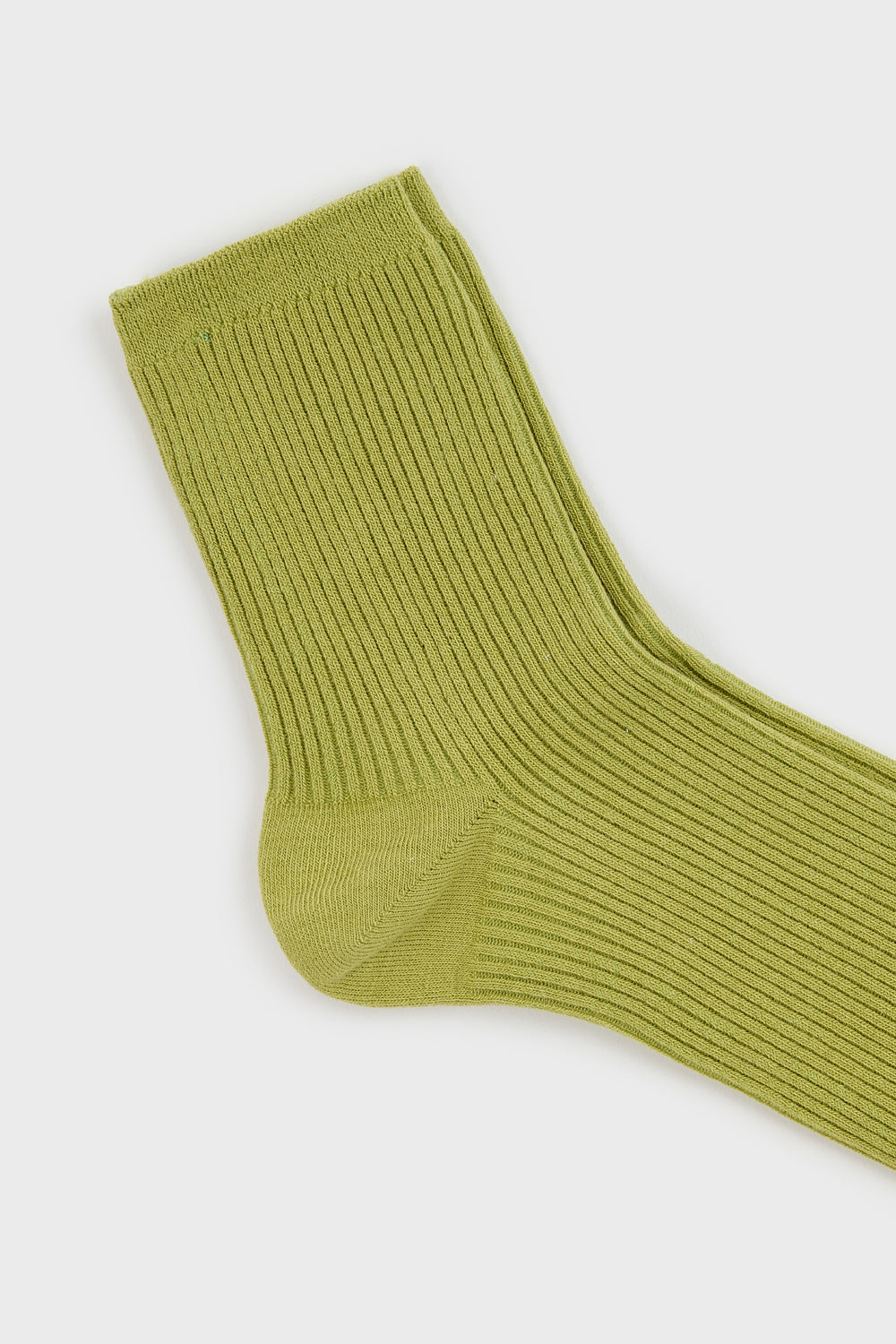 Olive green classic ribbed long socks_2