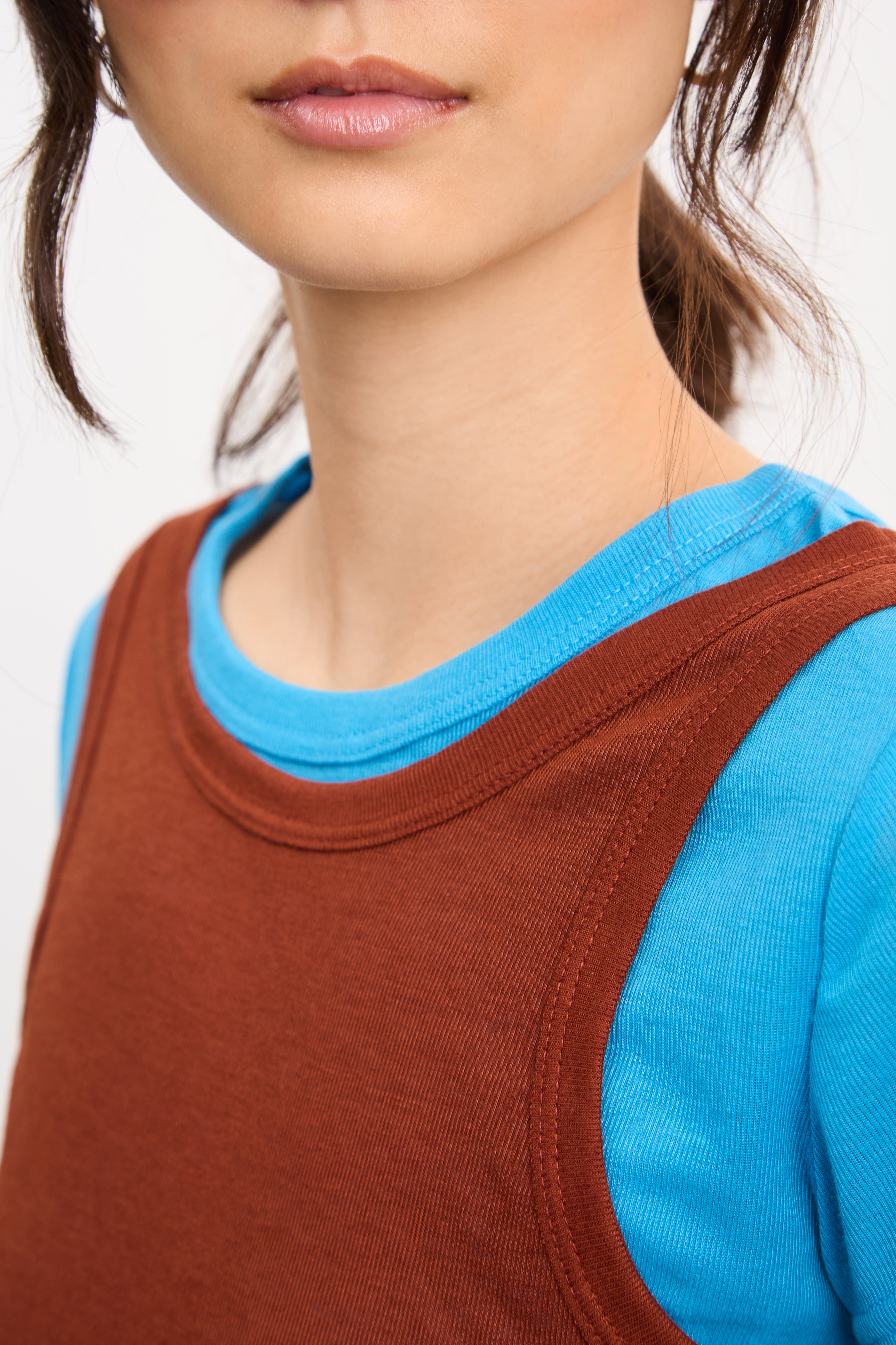 Orange and blue tank layered T-shirt_4