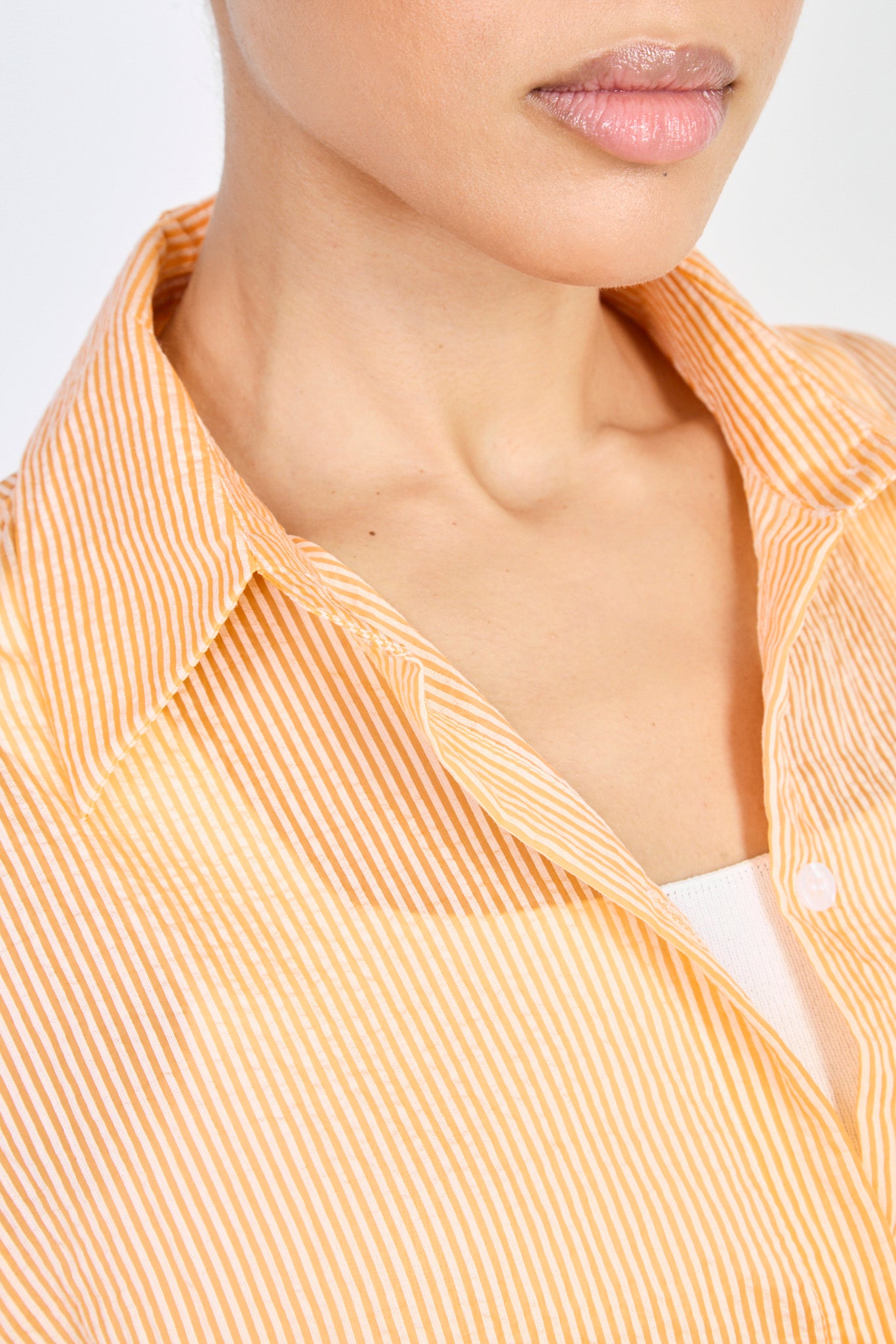 Orange and white thin striped relaxed fit shirt_3