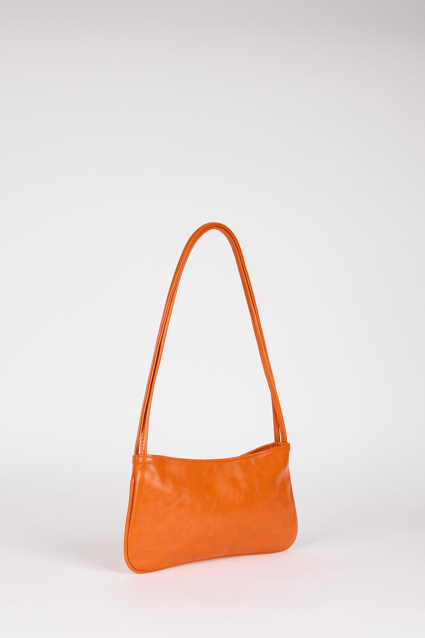Orange vegan leather mini shoulder bag_2