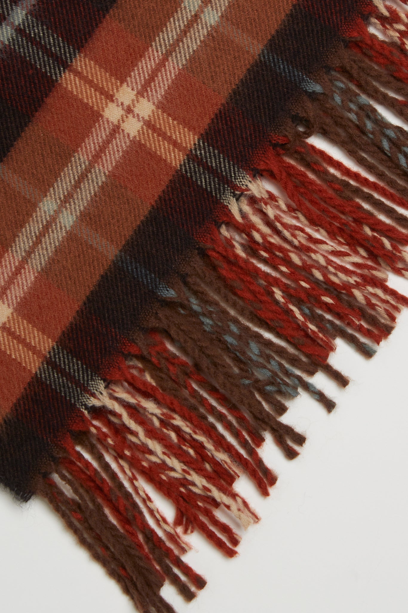 Orange and ivory checked scarf_2