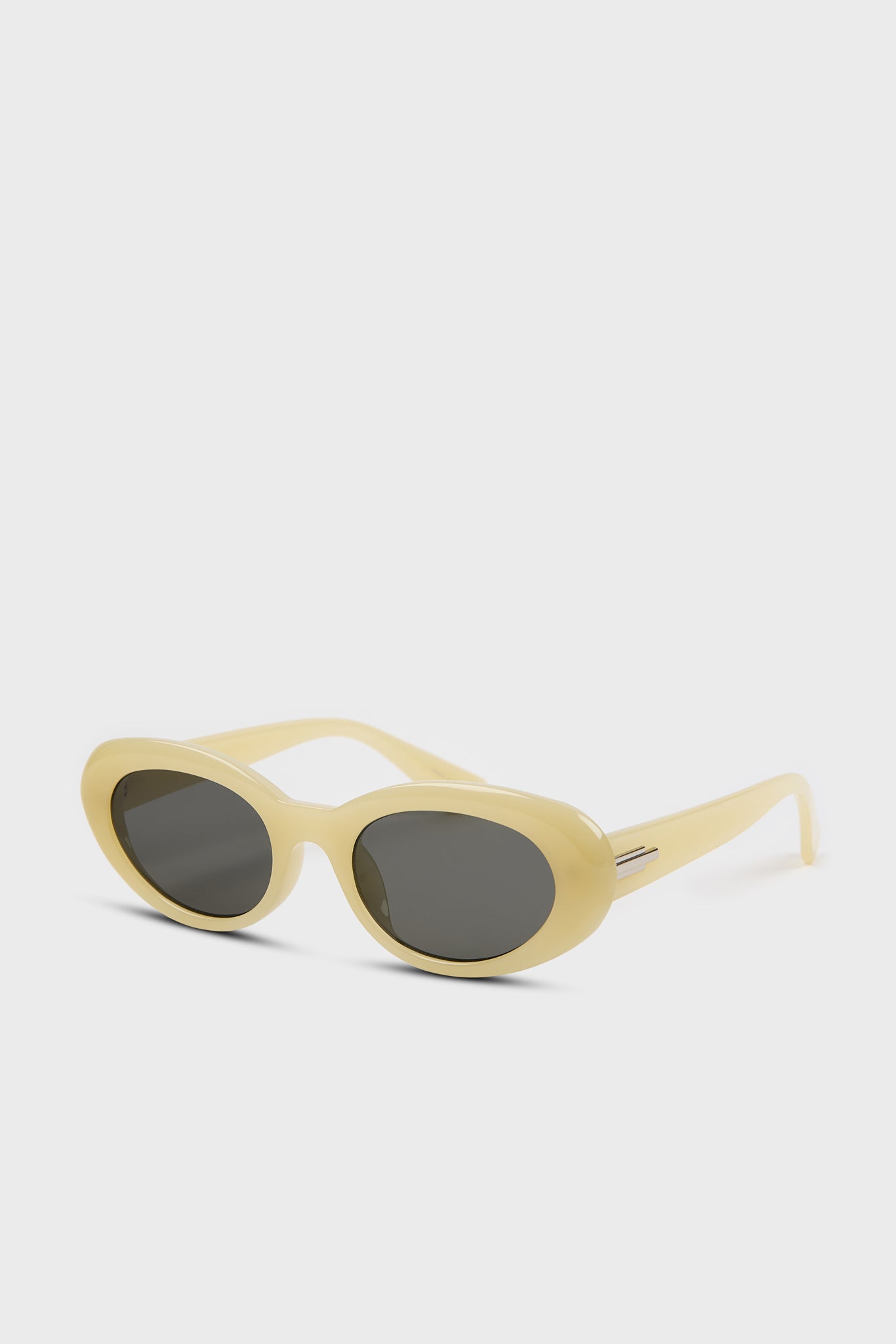 Pale lime yellow rounded cat eye sunglasses_4