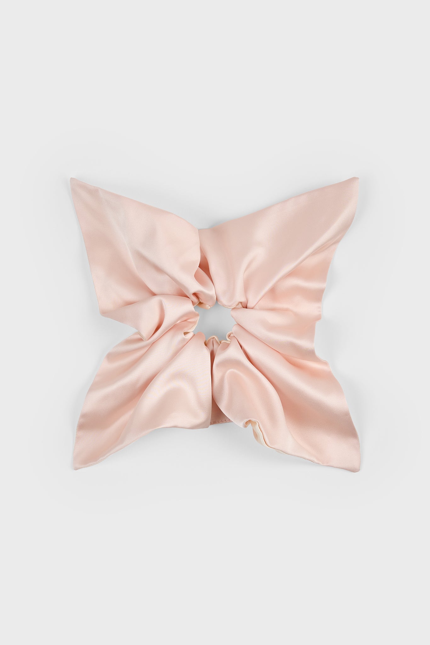 Pale pink and ivory silky scrunchie_1