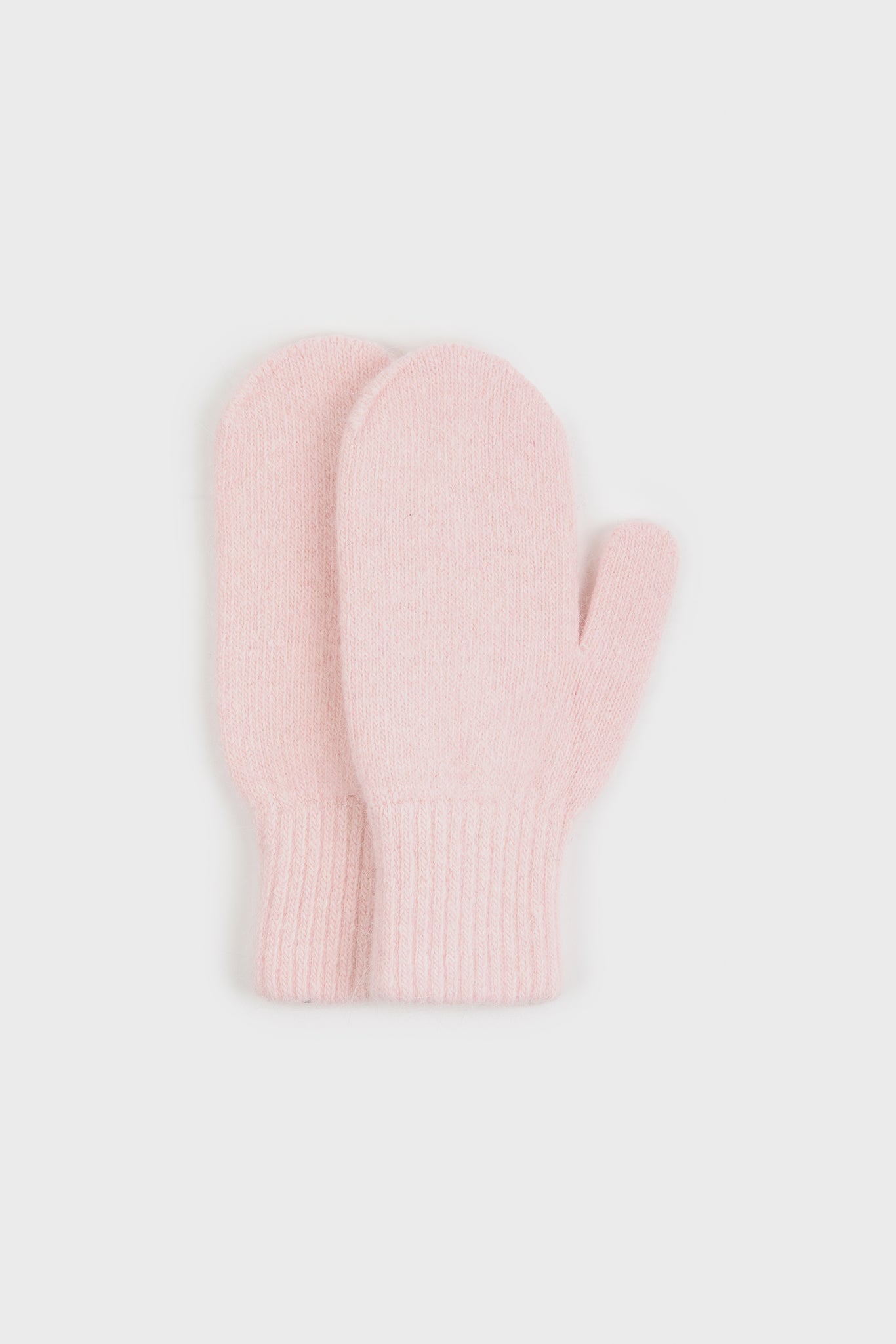 Pale pink angora wool blend mittens_2