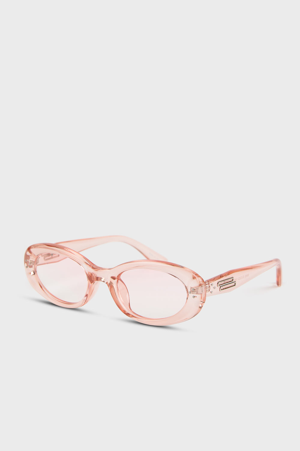 Pale pink tinted thick frame sunglasses_2