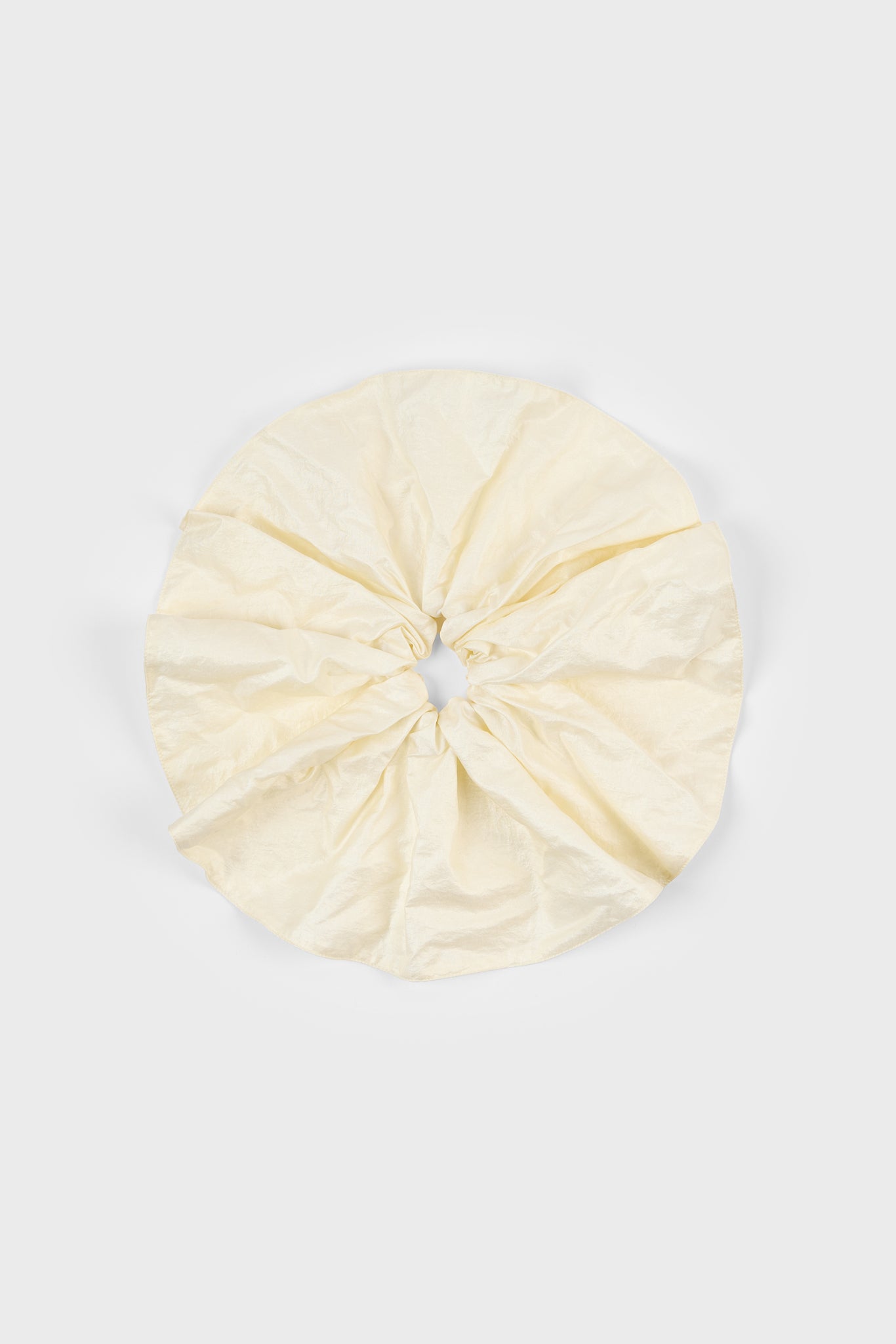 Pale yellow shimmery smooth scrunchie_1