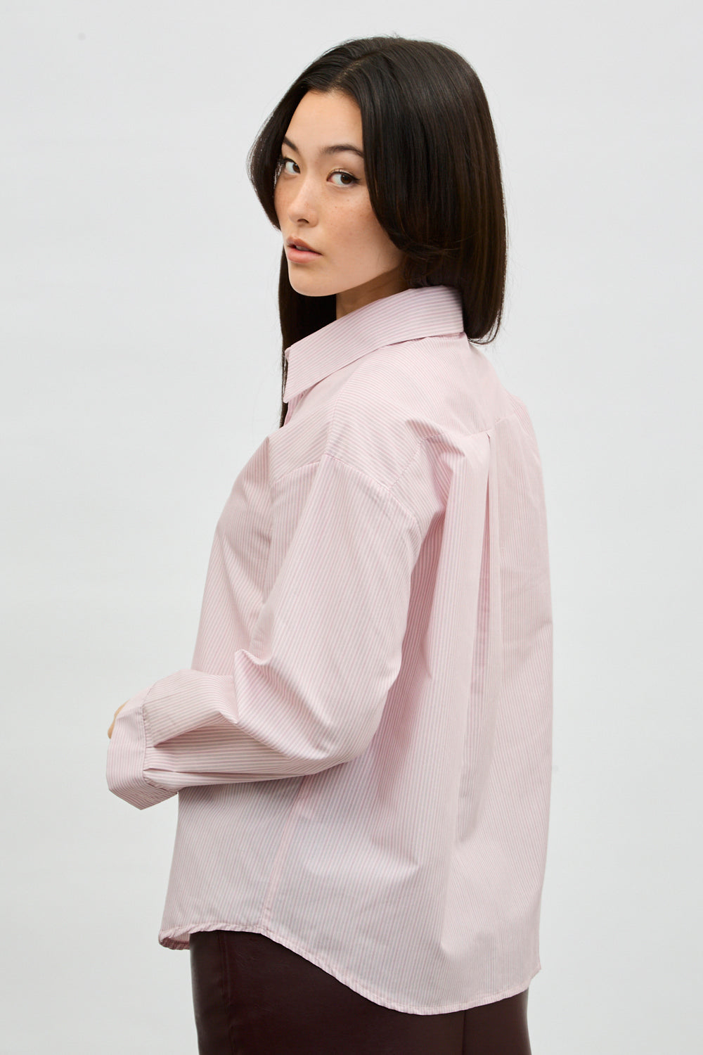 Pink an white vertical striped tailored shirt_2