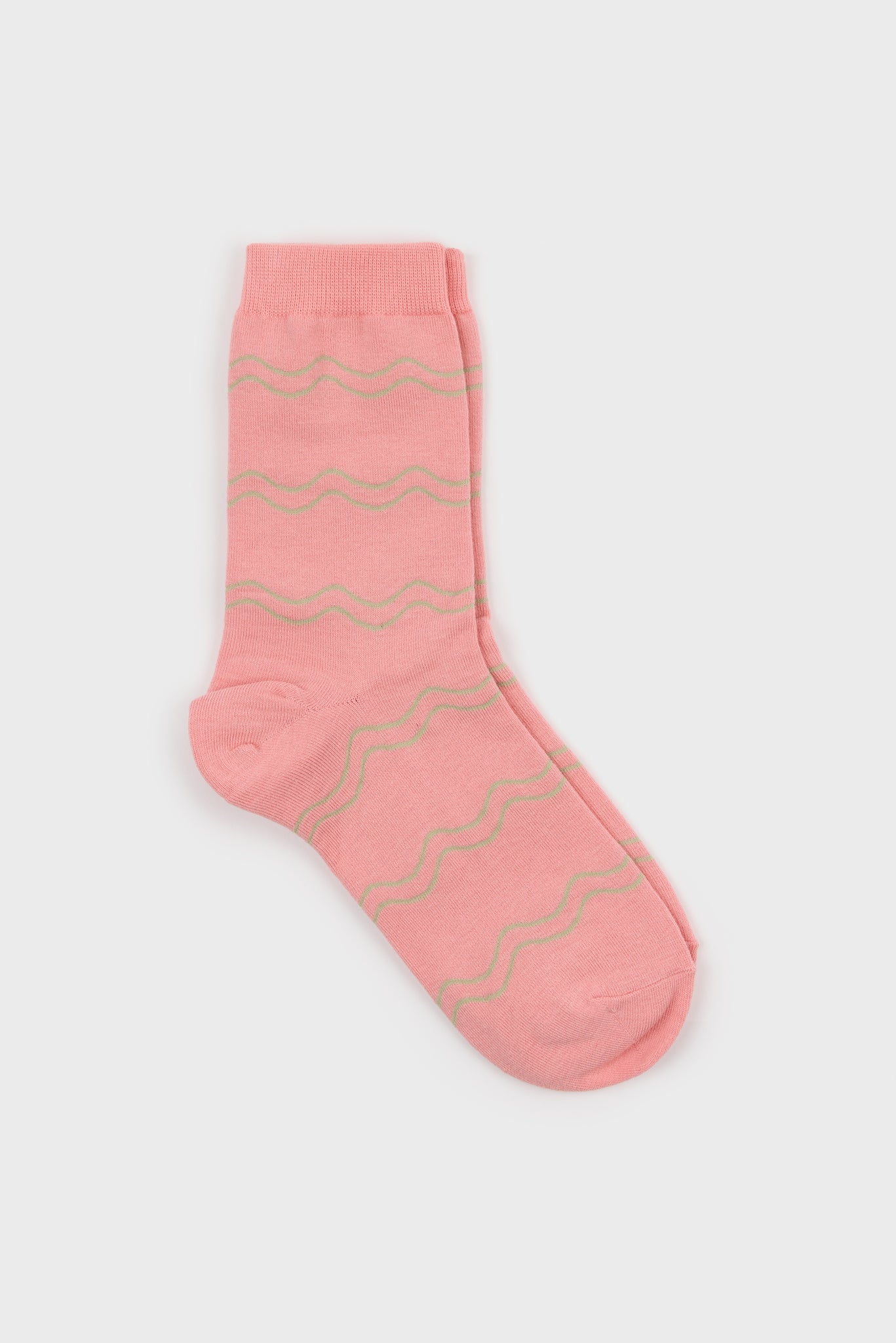 Pink and green double wave socks_1