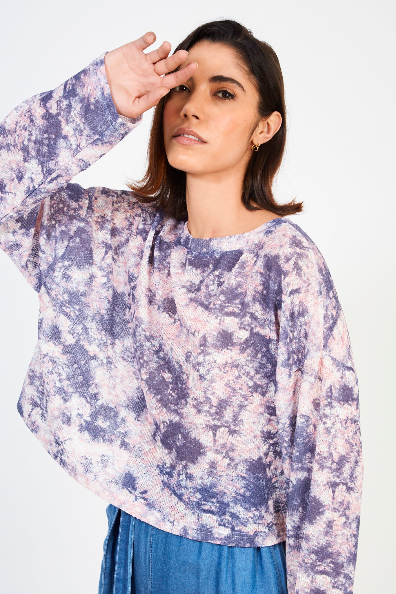 Pink and purple tie dye wide fit top_1