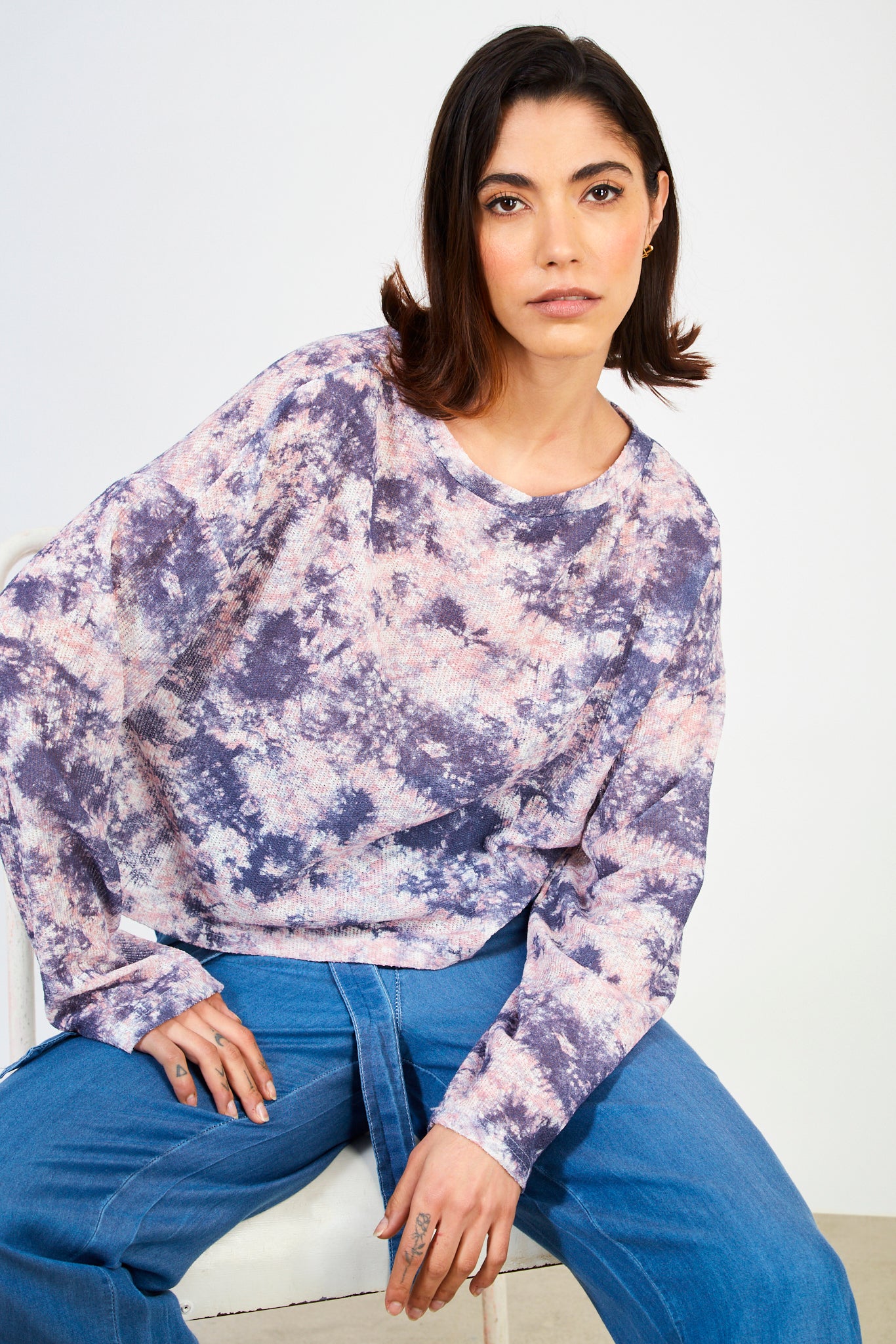 Pink and purple tie dye wide fit top_4