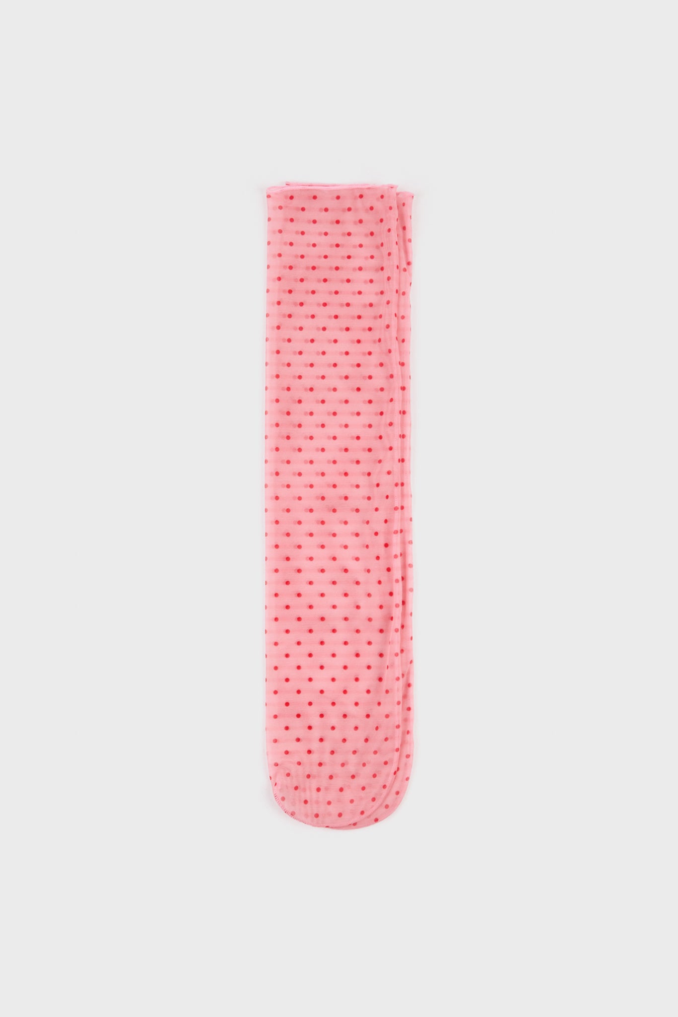 Pink and red polka dot sheer socks_1