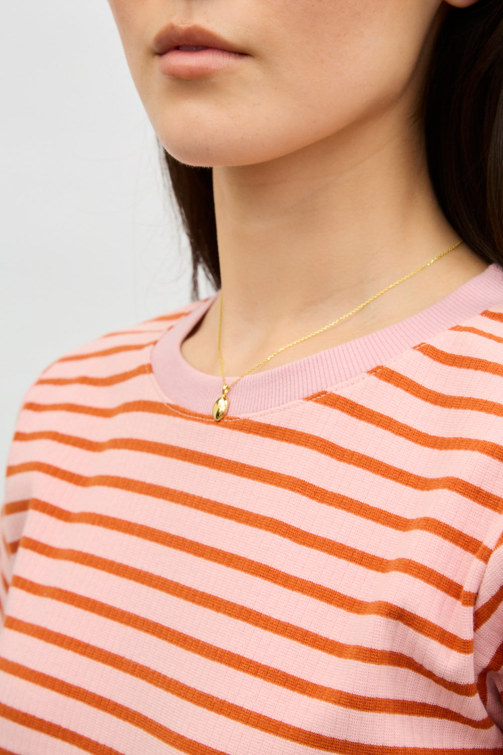 Pink and red striped short sleeve t-shirt_3