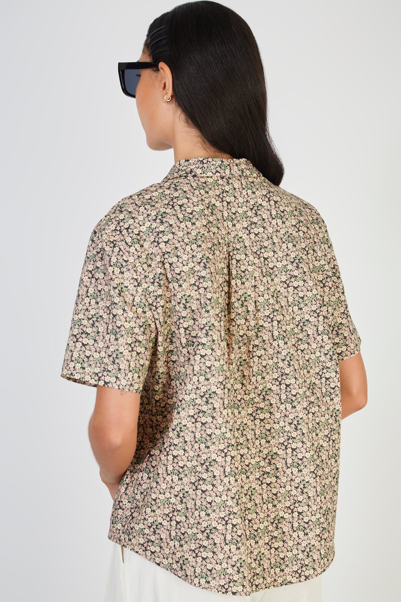 Pink and yellow ditsy floral shirt_2