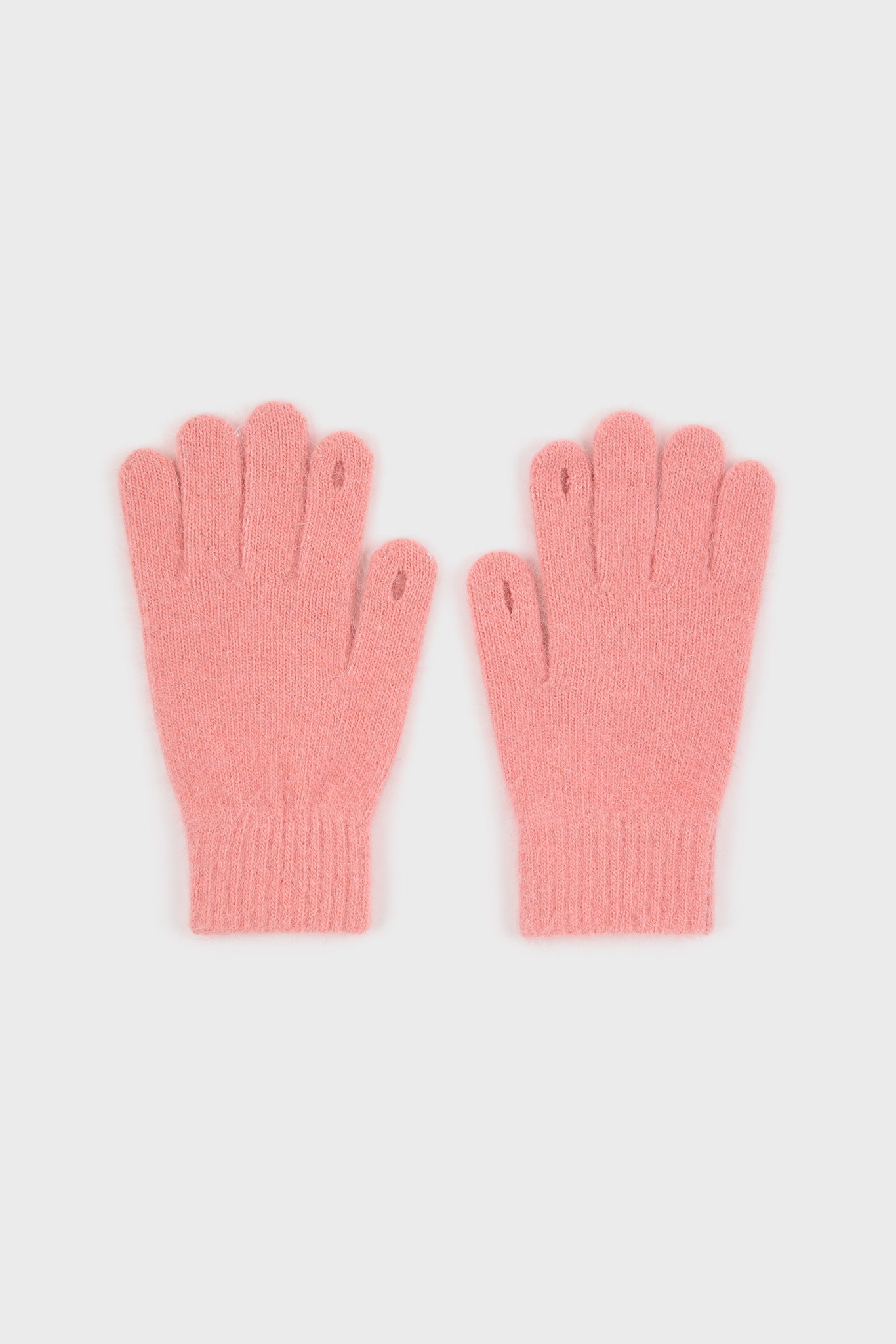 Pink angora wool blend gloves_2