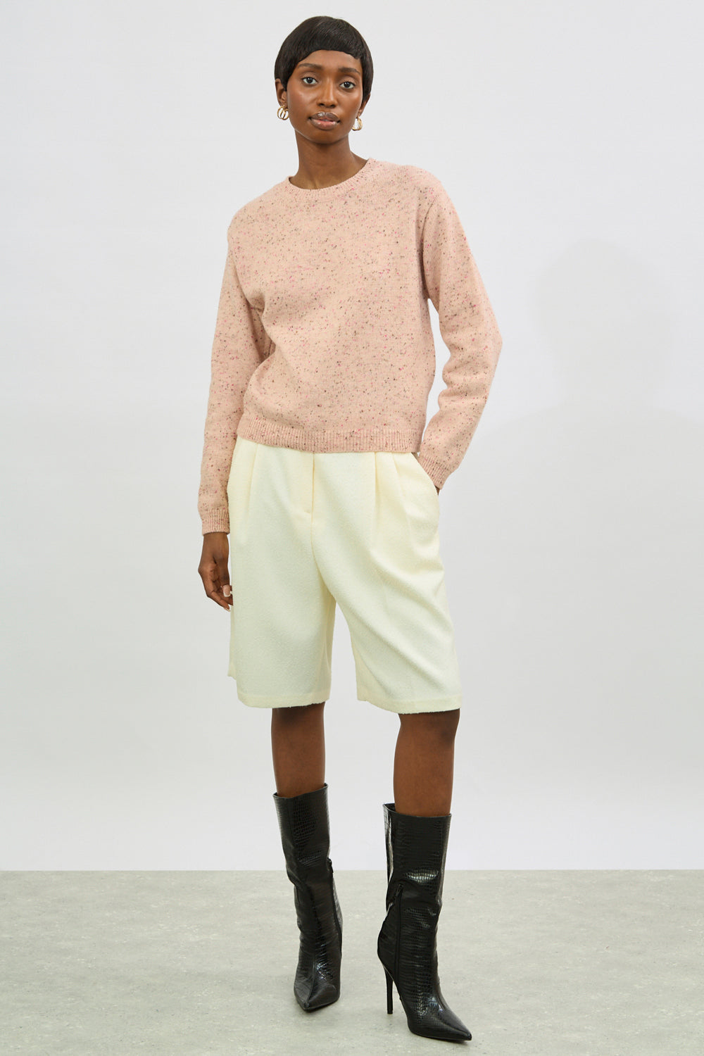 Pink flecked wool blend jumper_4