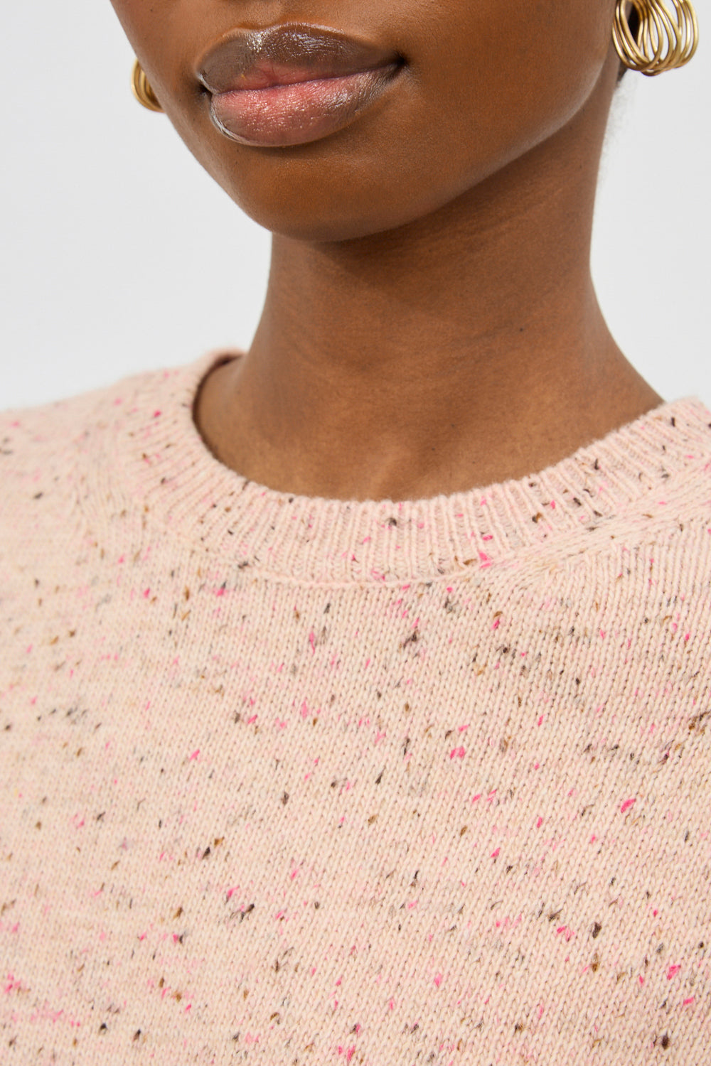 Pink flecked wool blend jumper_3