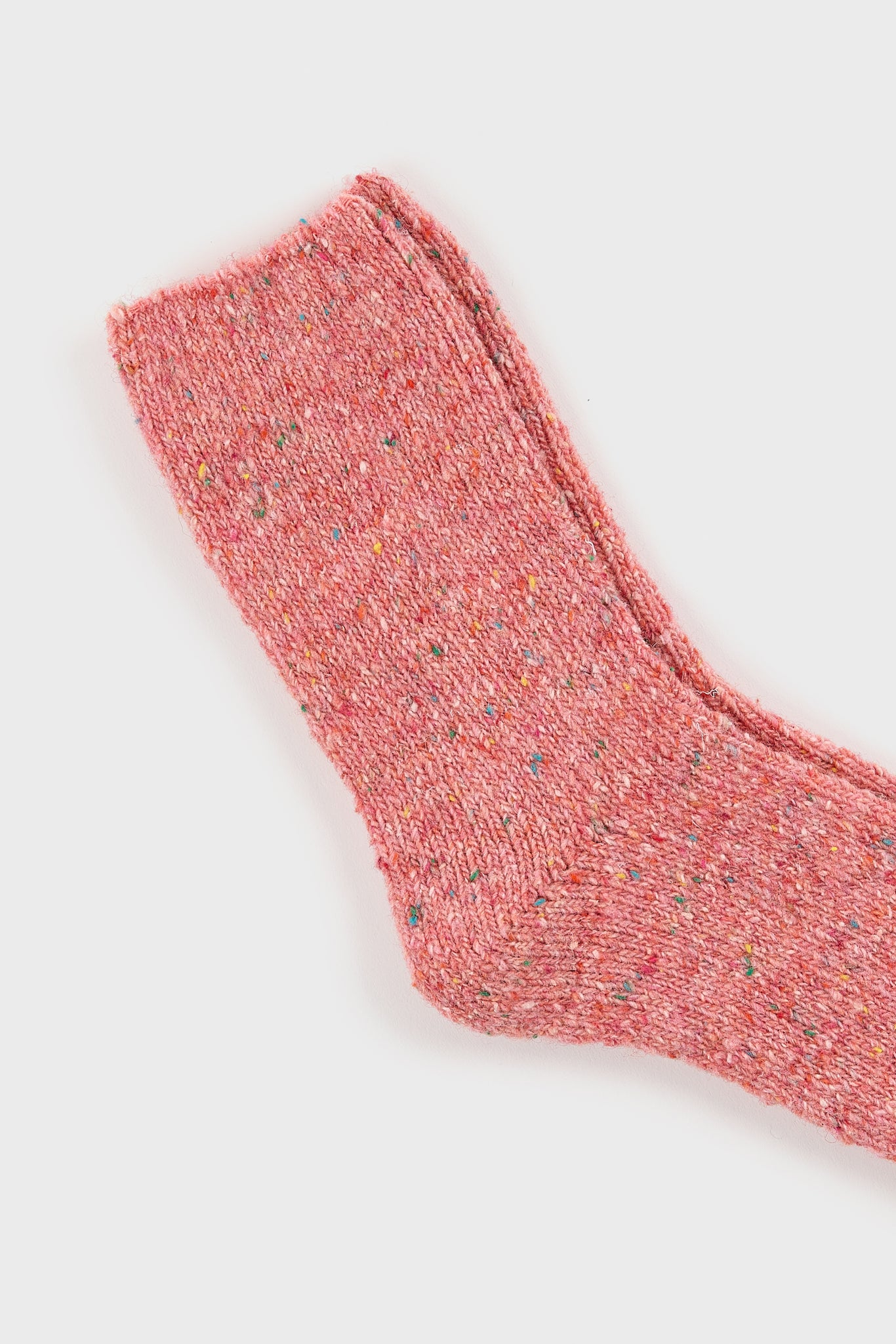 Pink smooth rainbow fleck wool blend socks_2
