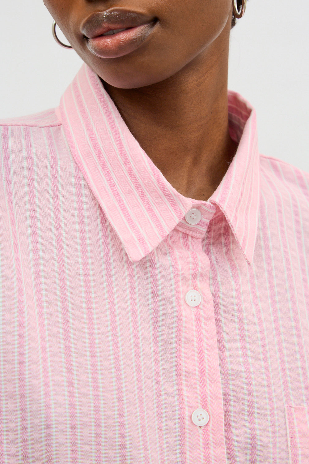 Pink textured multi striped shirt_3