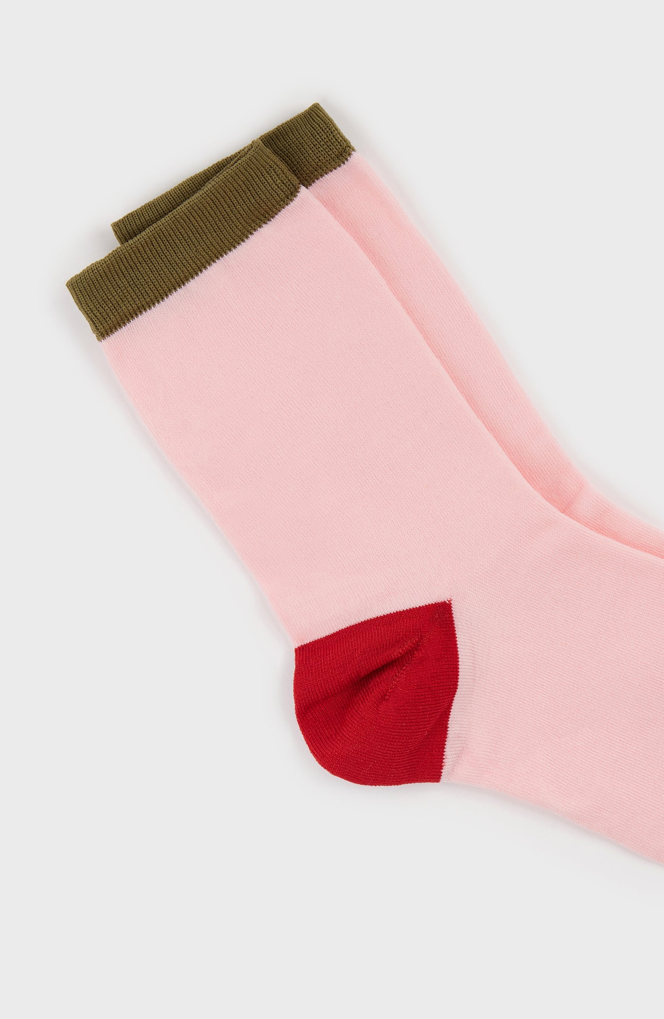 Pink and red colourblock socks_4