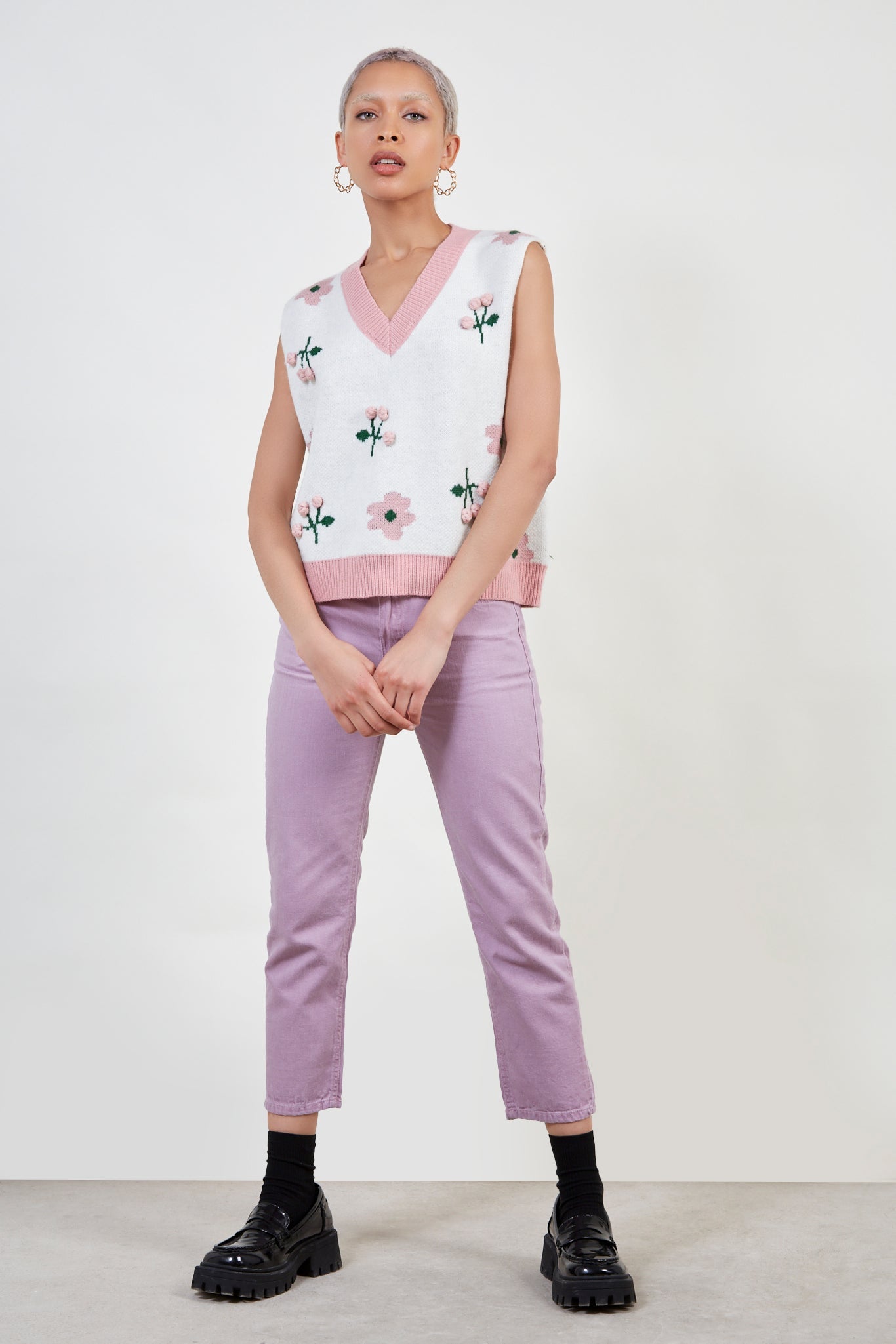 Pink bobble cherry sweater vest_3