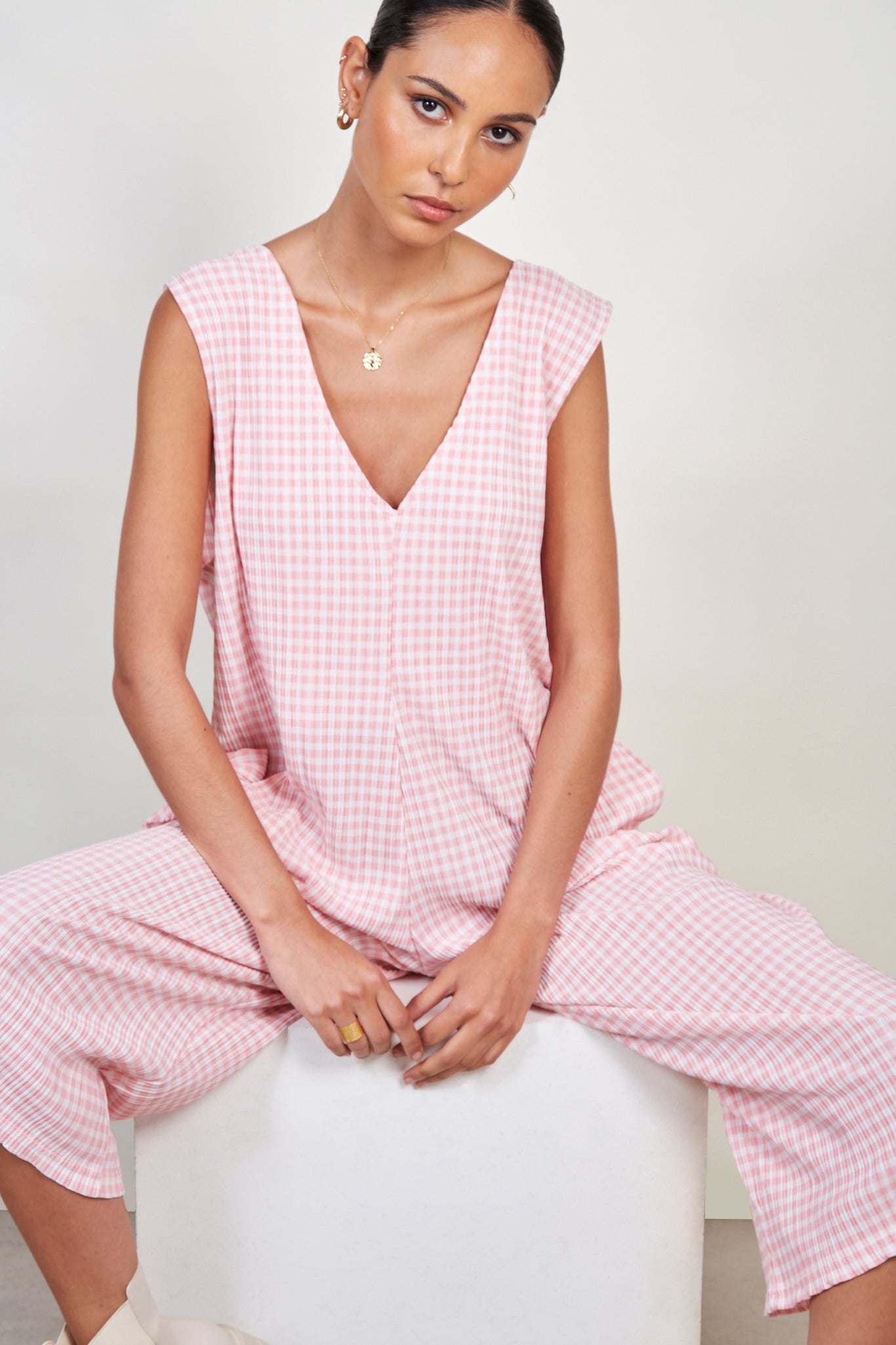 Pink gingham jumpsuit_6