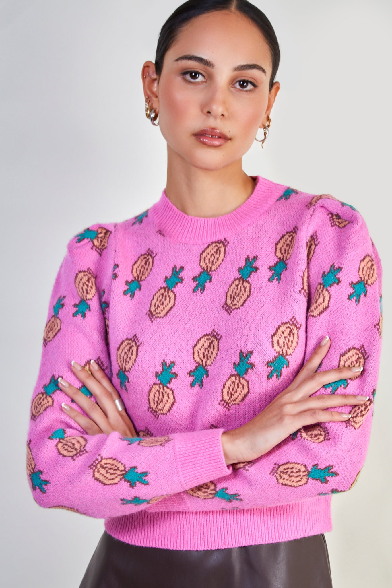 Pink intarsia pineapple jumper_1