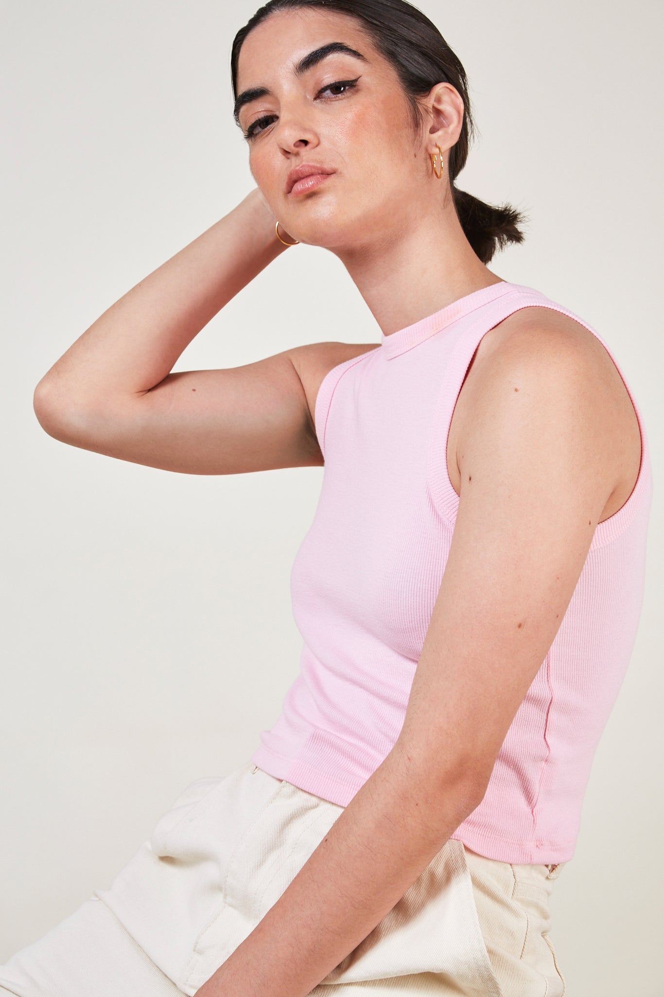 Pink muscle tank top_3