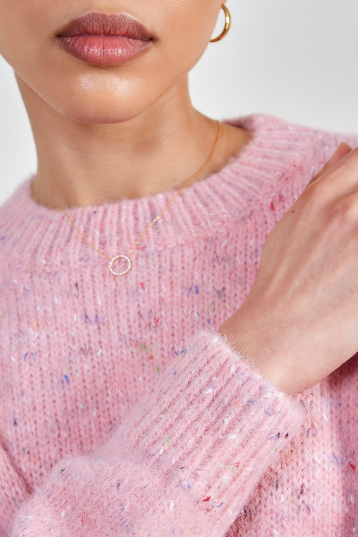 Pink rainbow fleck smooth jumper_3