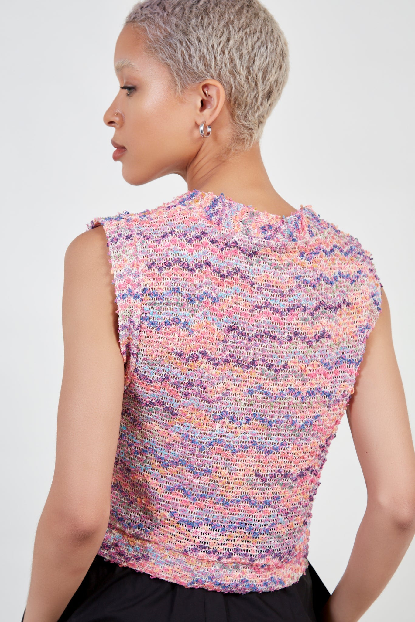 Pink rainbow knit tank_5