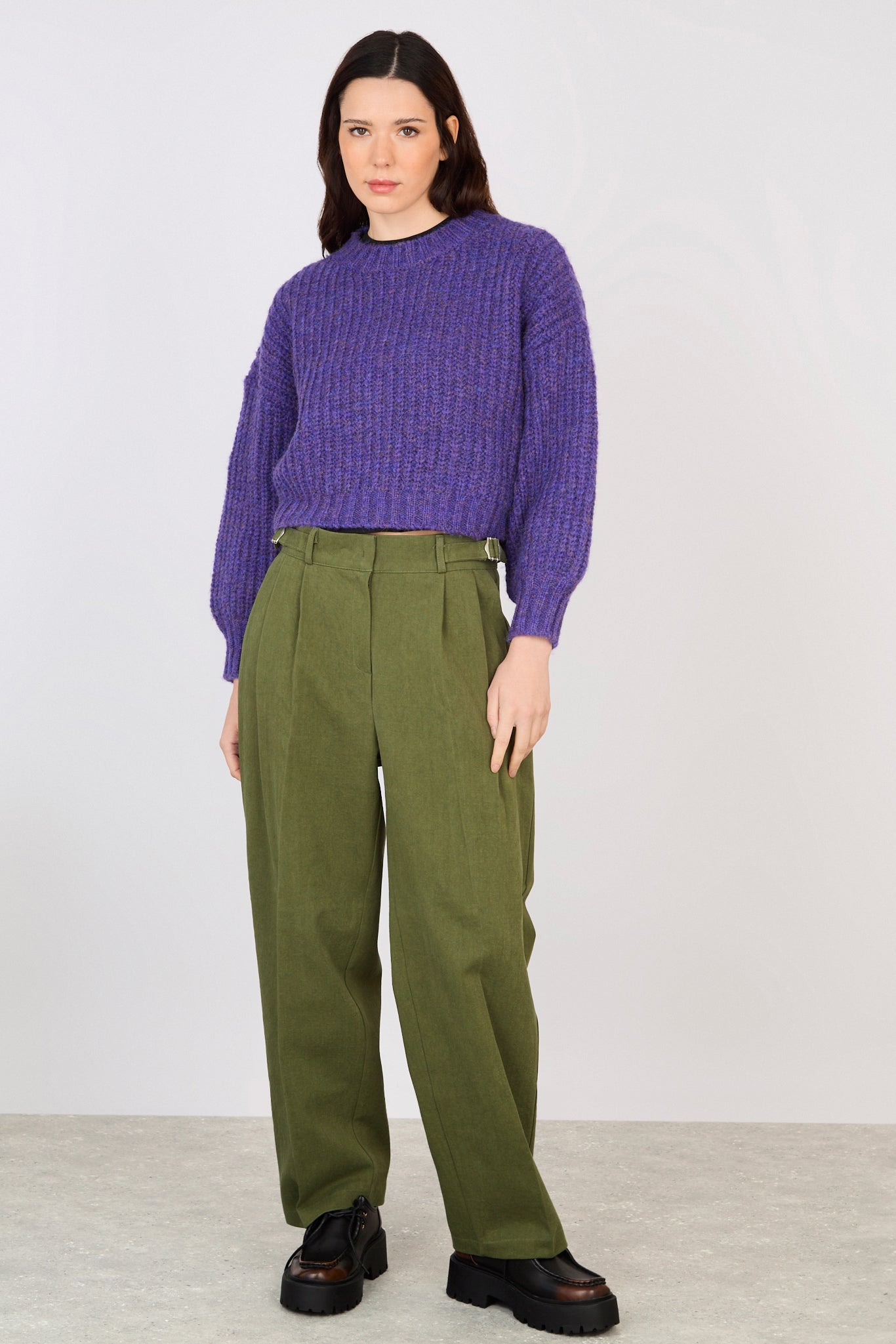 Purple flecked chunky knit cropped jumper_4