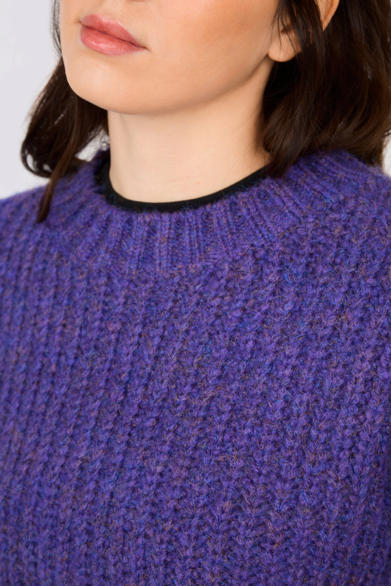Purple flecked chunky knit cropped jumper_3