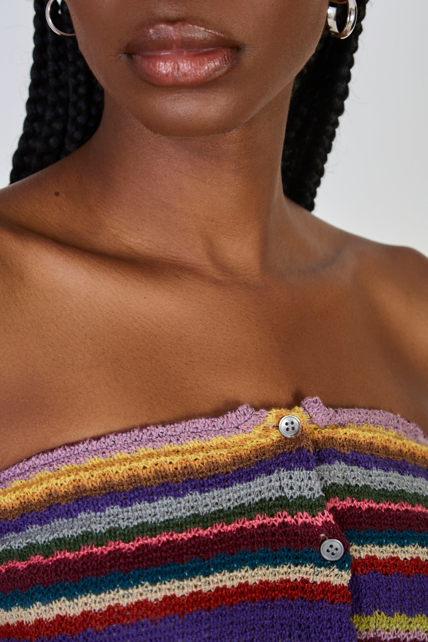 Purple rainbow stripe strapless top_3