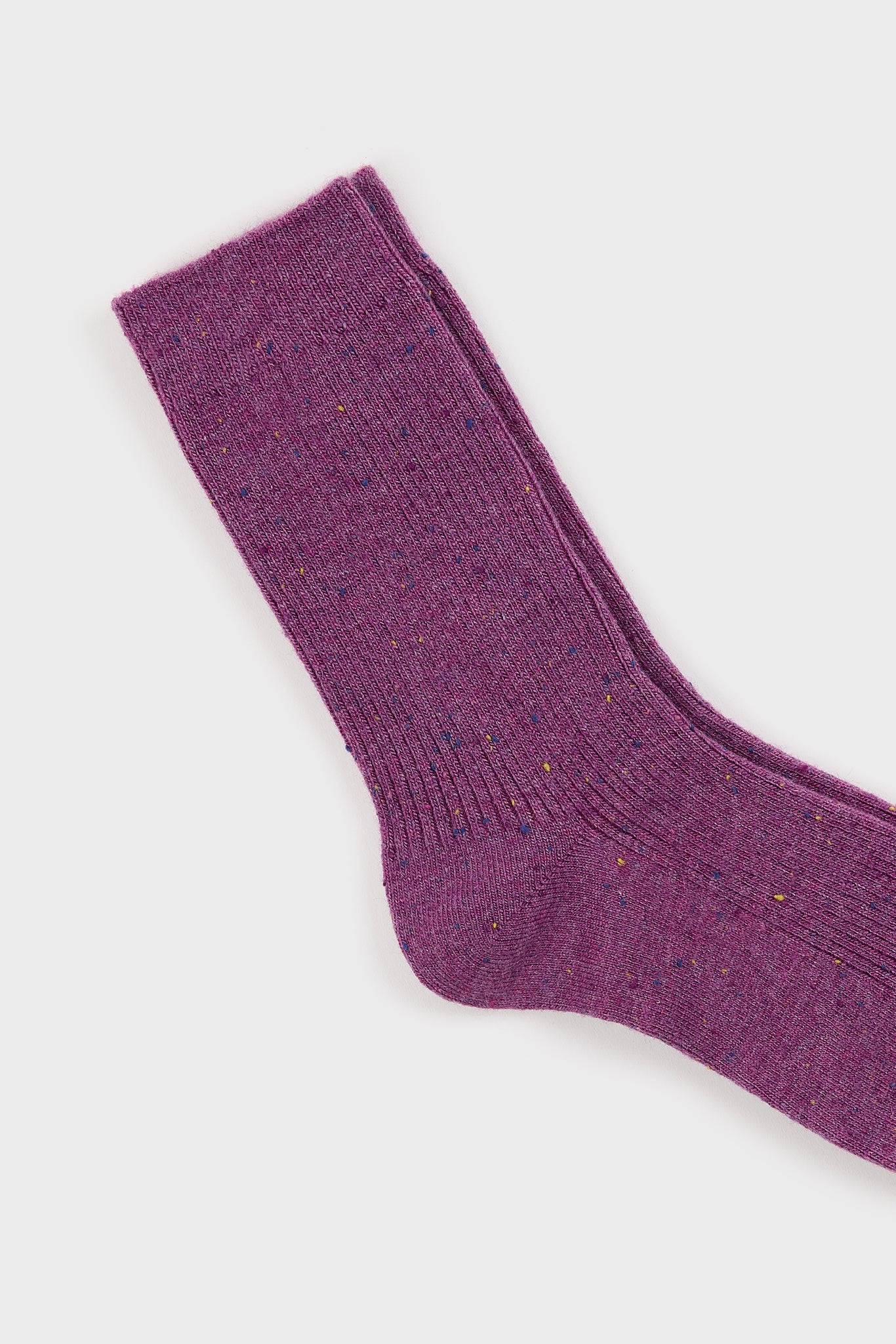 Purple thin ribbed rainbow fleck socks_2