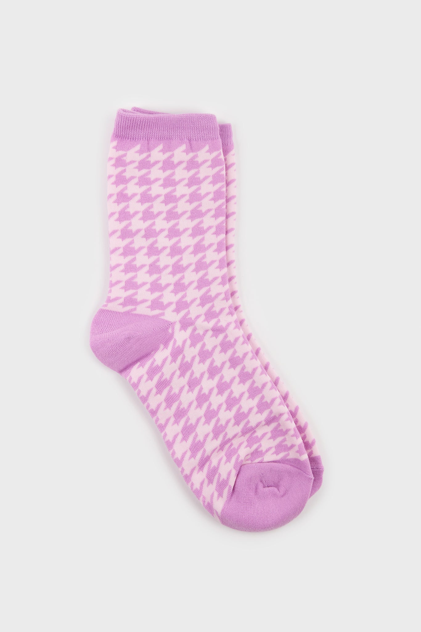 Purple and pink houndstooth check socks_3