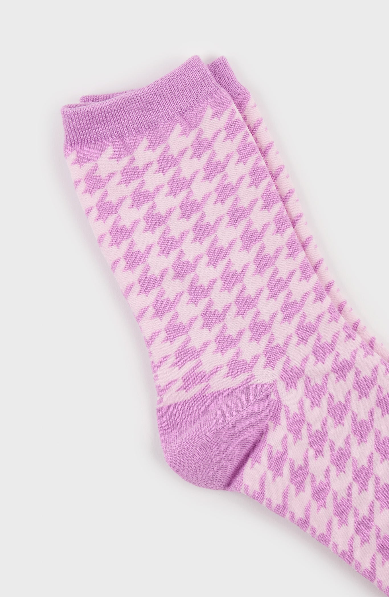 Purple and pink houndstooth check socks_4