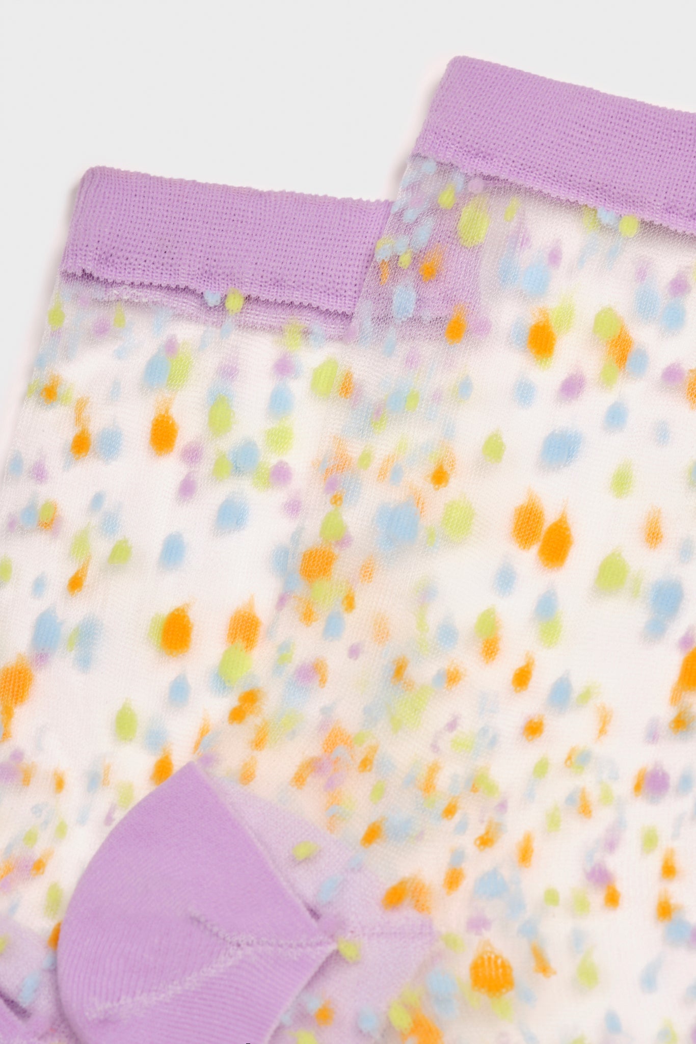 Purple sheer multicolour dot socks_4