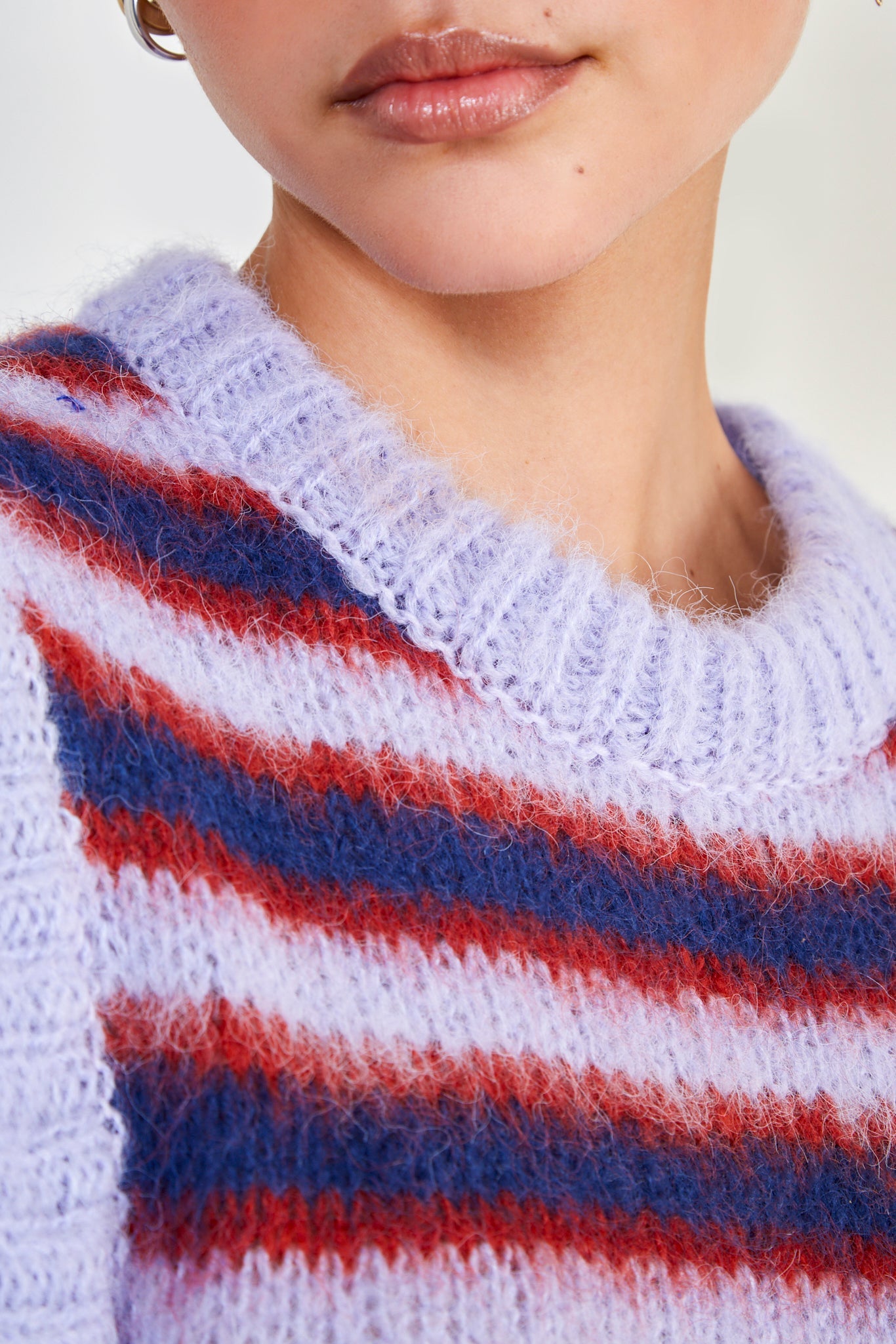 Purple striped wool blend sweater vest_4