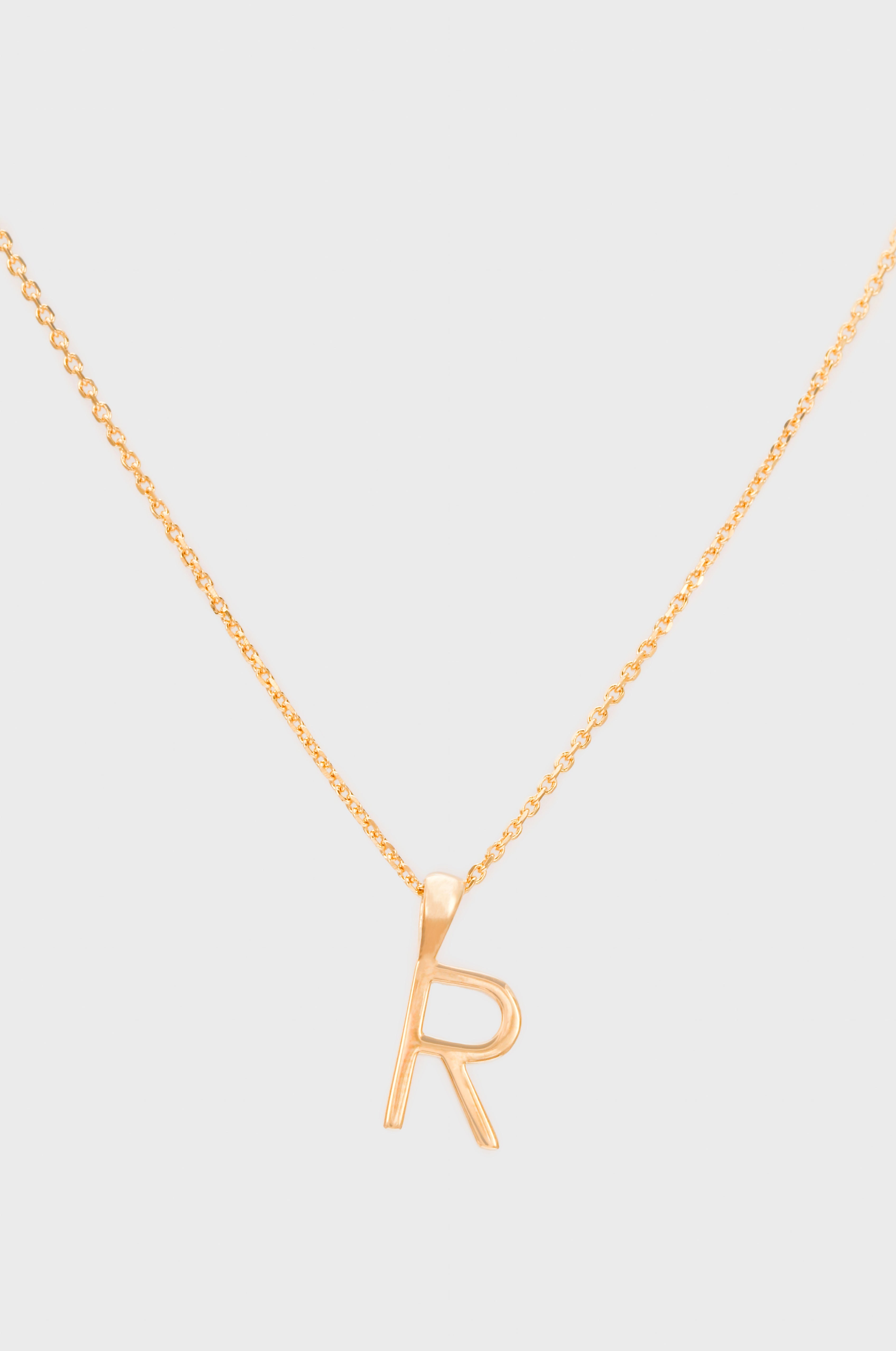 Charm necklace - Gold name initial letter 'R'_1